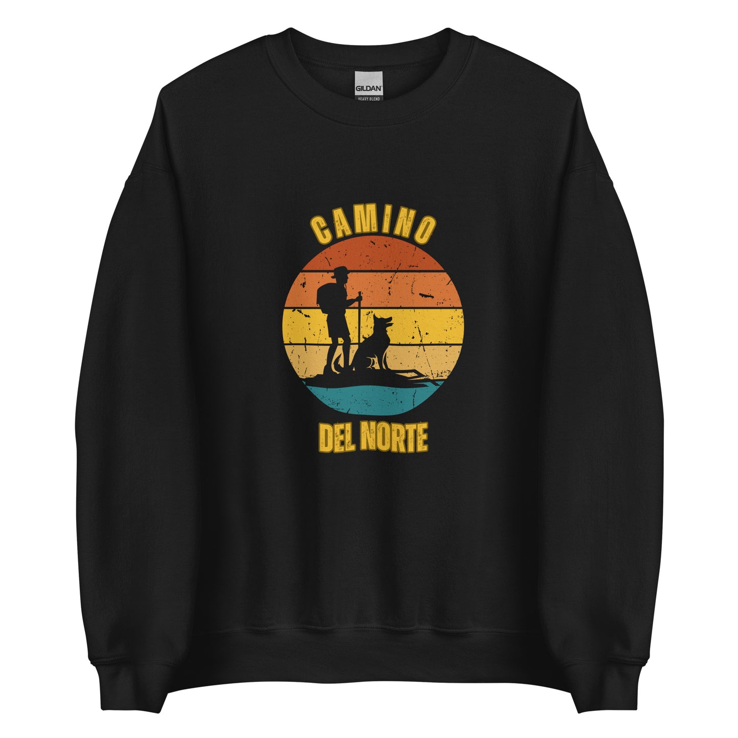 Portugues del Norte Sweatshirt, Camino de Santiago Keepsake, Solo Hiker with Dog, Unisex