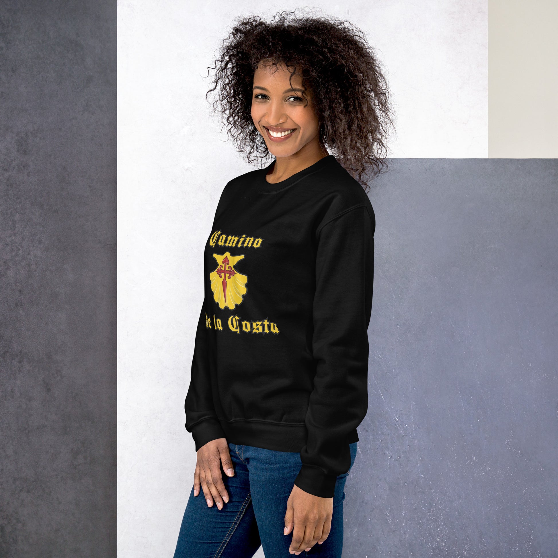 Camino Portugues de la Costa Sweatshirt Black front