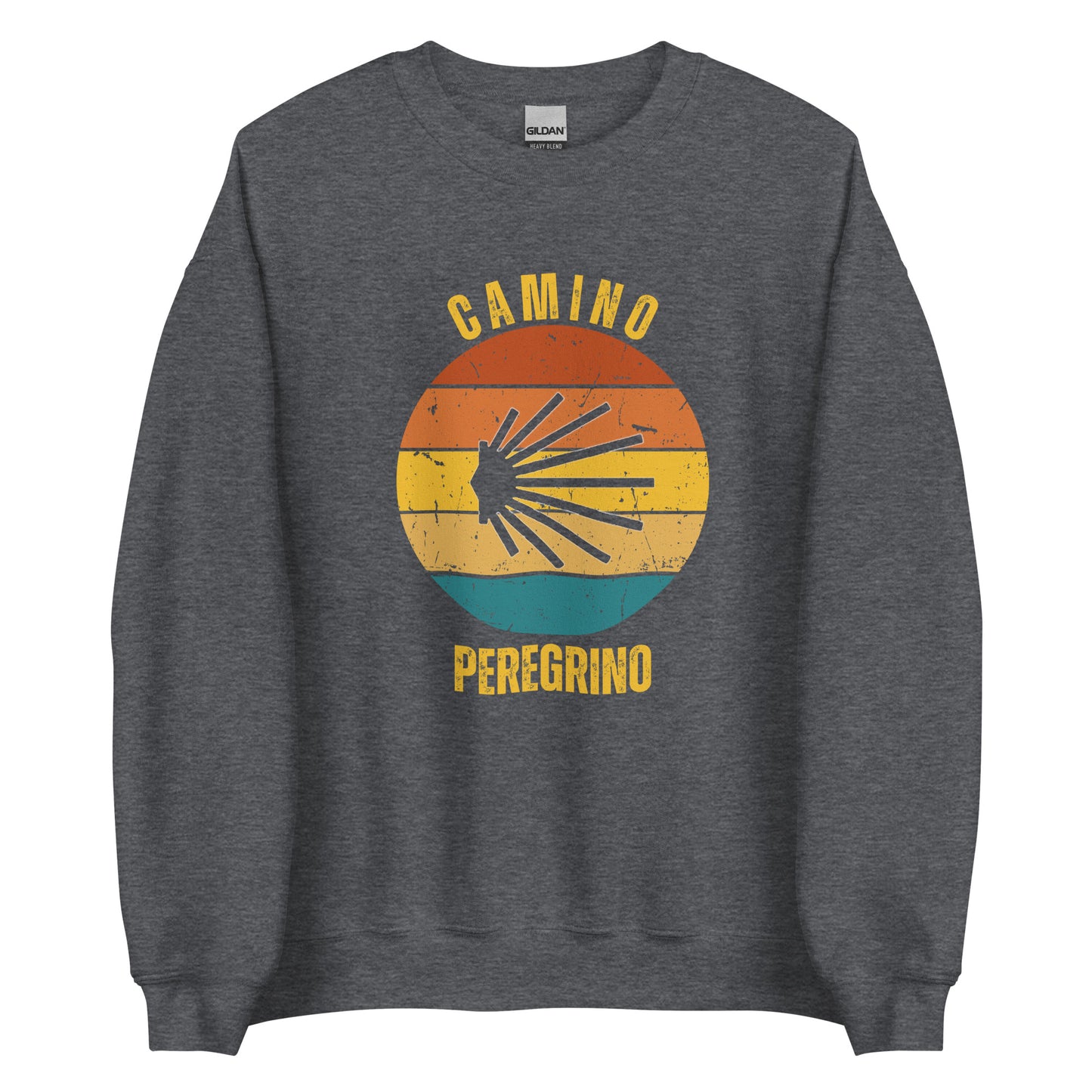 Camino Peregrino Sweatshirt, Camino de Santiago Pilgrim Spain Keepsake, Seashell, Unisex