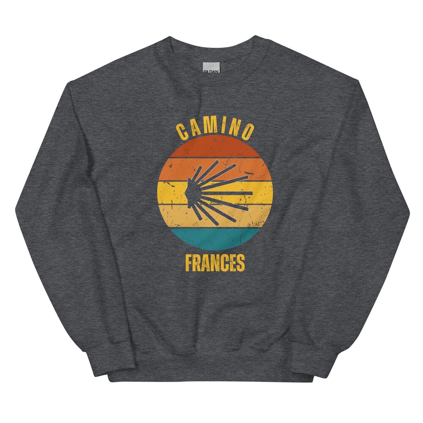 Camino Frances Sweatshirt, Camino de Santiago French Way Keepsake, Seashell, Unisex