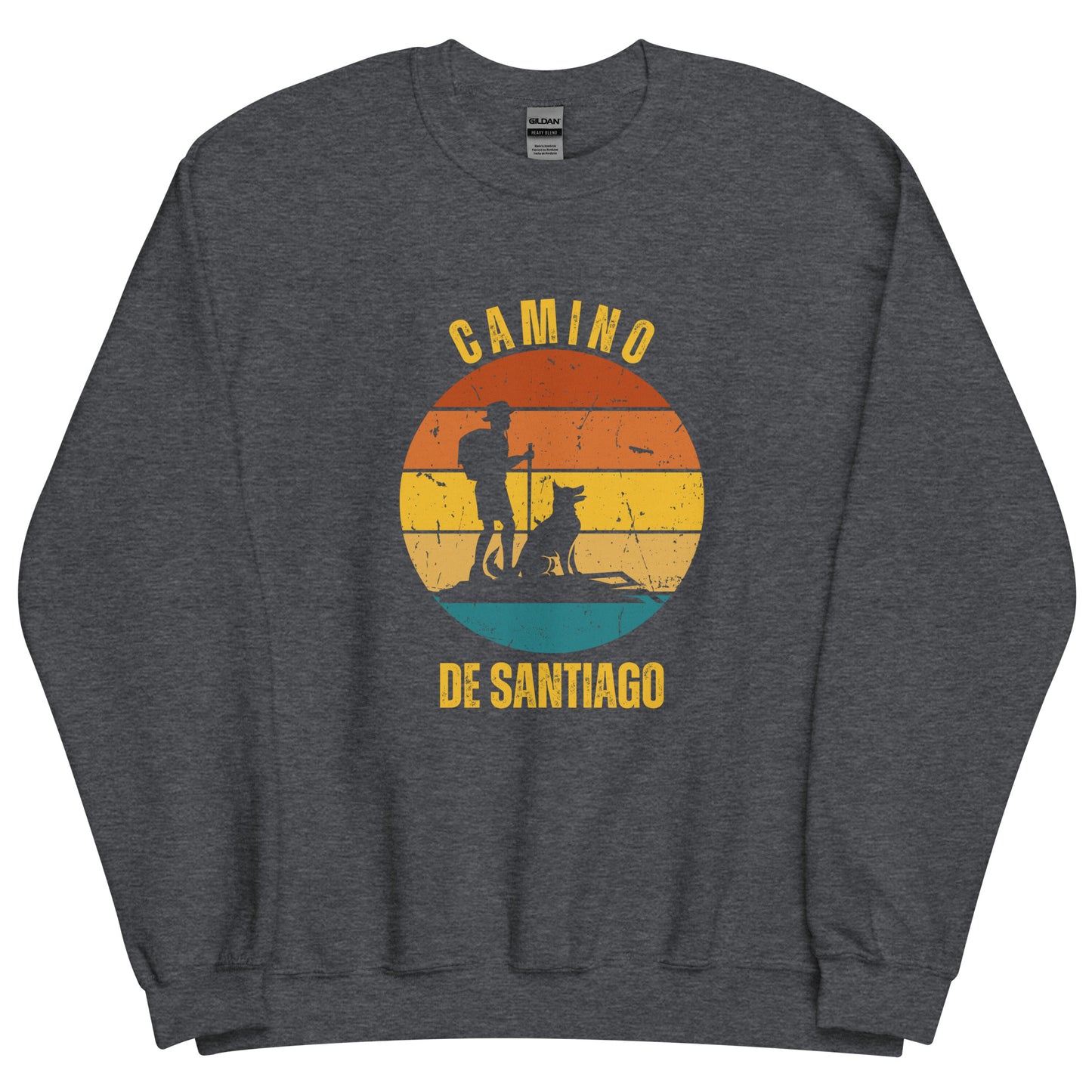 Camino de Santiago Sweatshirt, Gift for Camino de Santiago, Camino Solo Hiker with Dog, Unisex