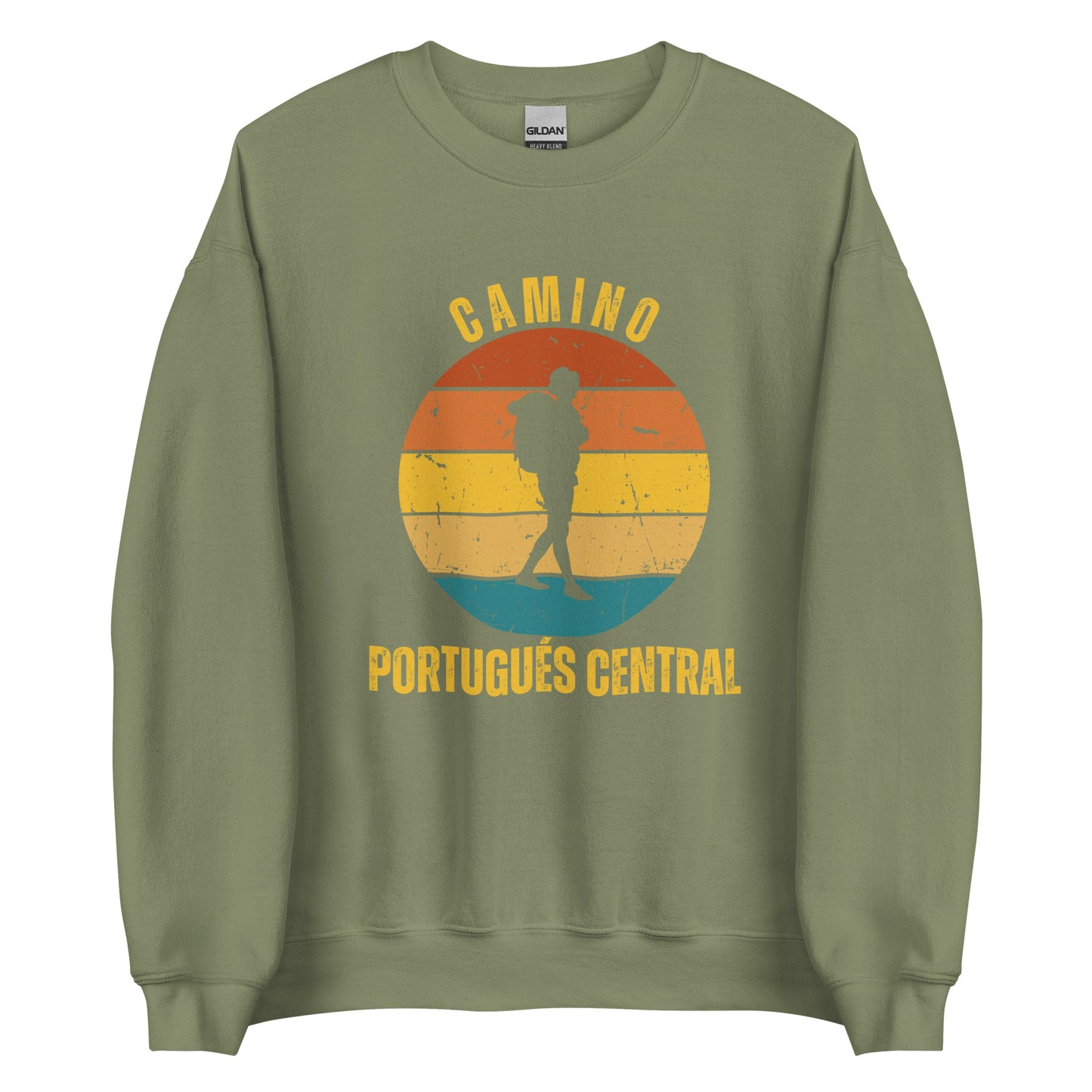 Camino Portugués Central Sweatshirt, Camino de Santiago Keepsake, Solo Hiker, Unisex