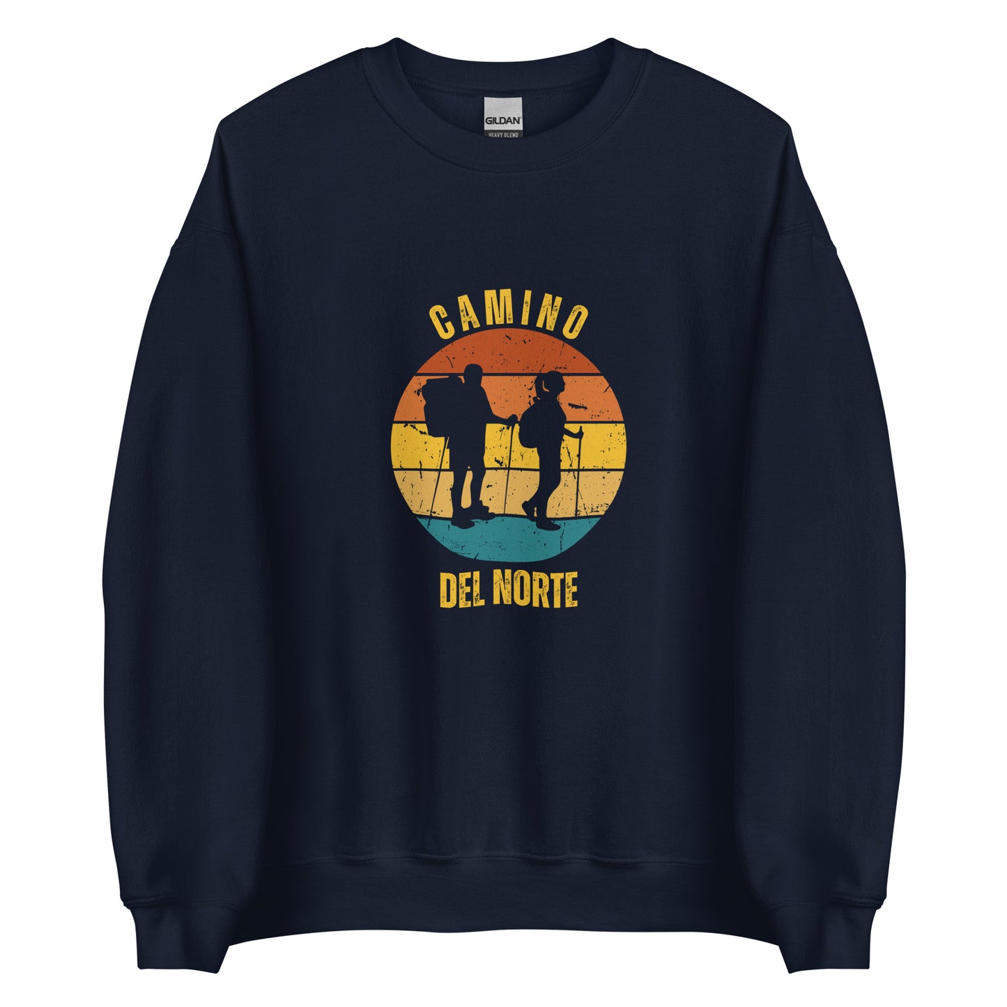 Portugues del Norte Sweatshirt, Camino de Santiago Keepsake, Two Hikers, Unisex