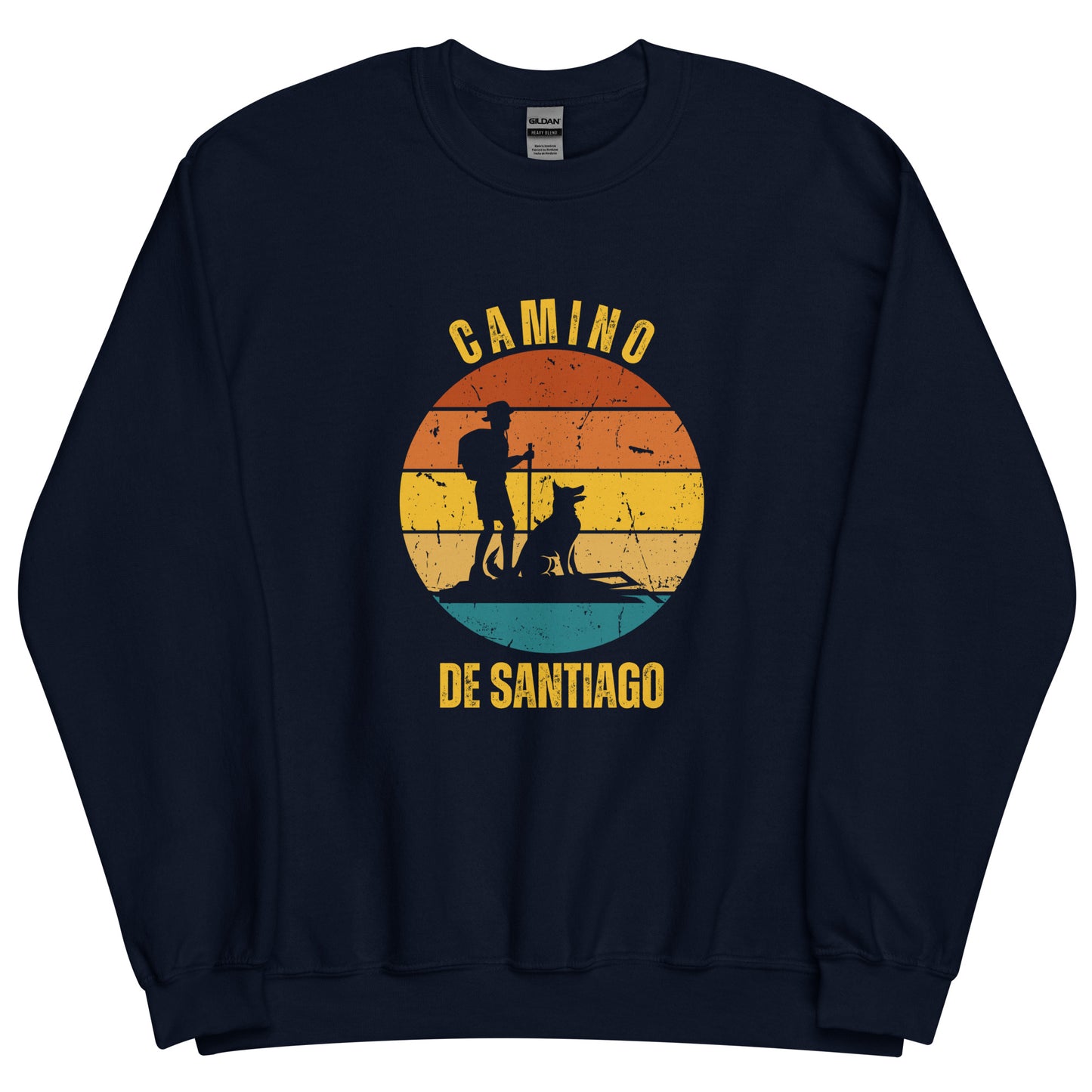 Camino de Santiago Sweatshirt, Gift for Camino de Santiago, Camino Solo Hiker with Dog, Unisex