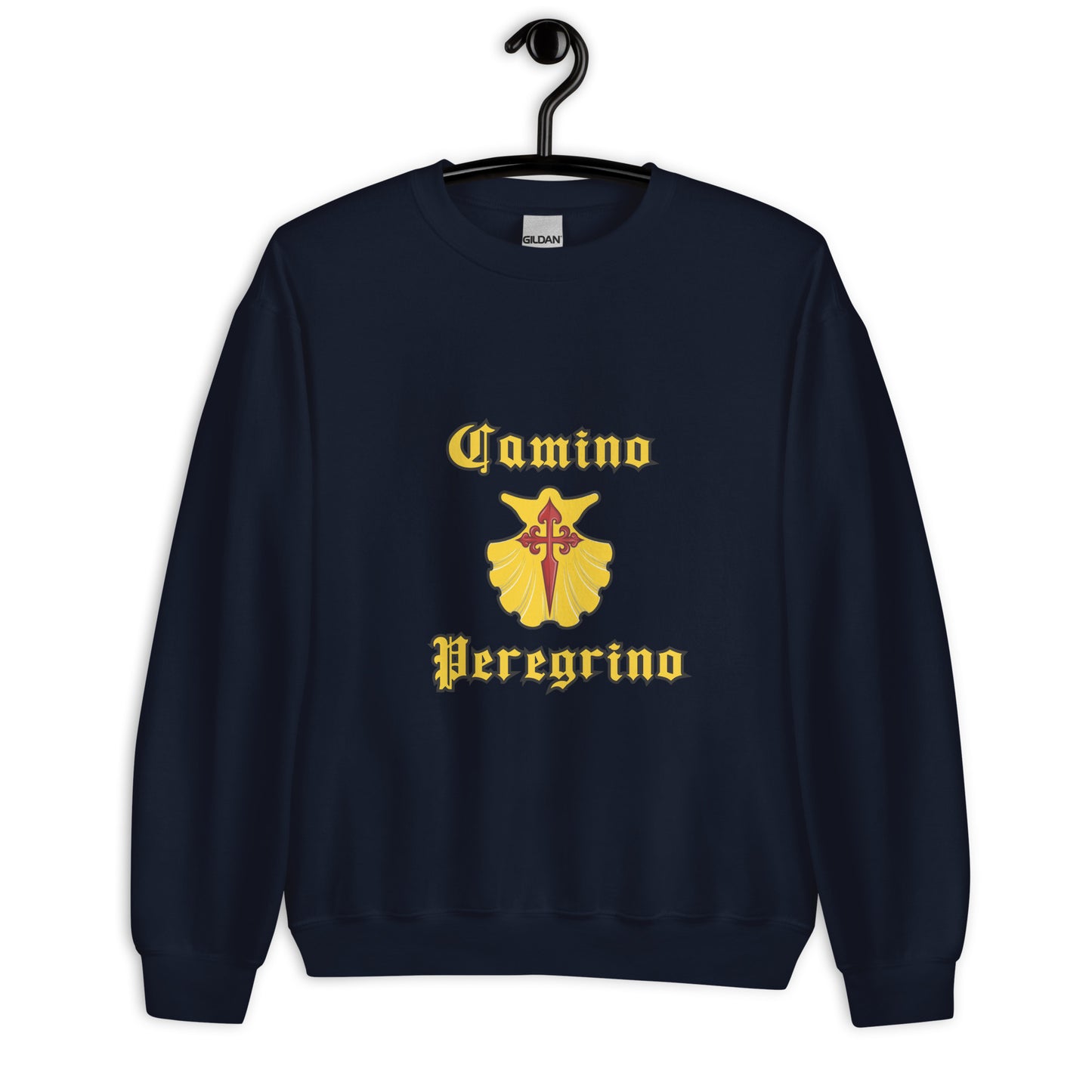 Navy Camino de Santiago Peregrino Sweatshirt St. James Cross and shell