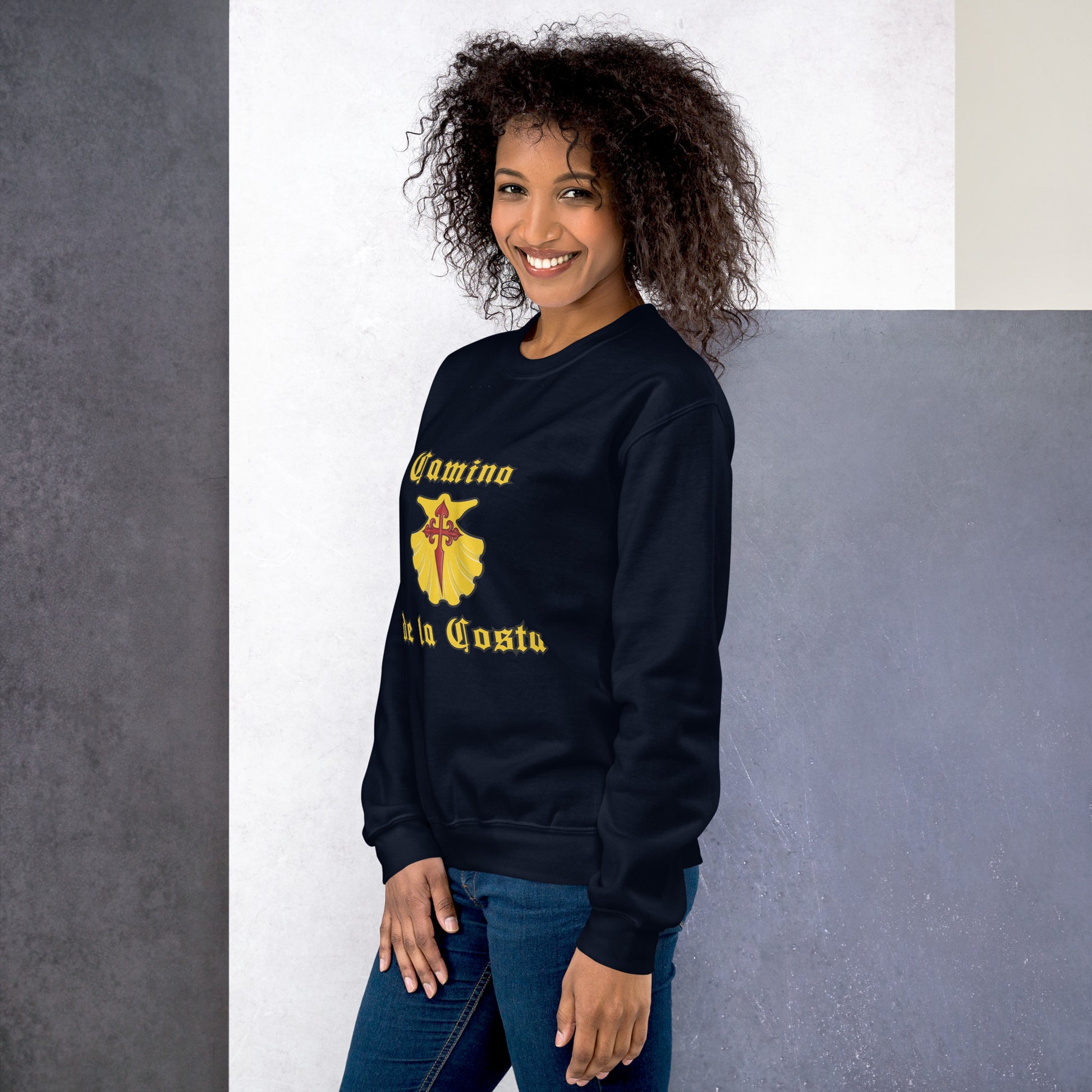 Camino Portugues de la Costa Sweatshirt Front Navy