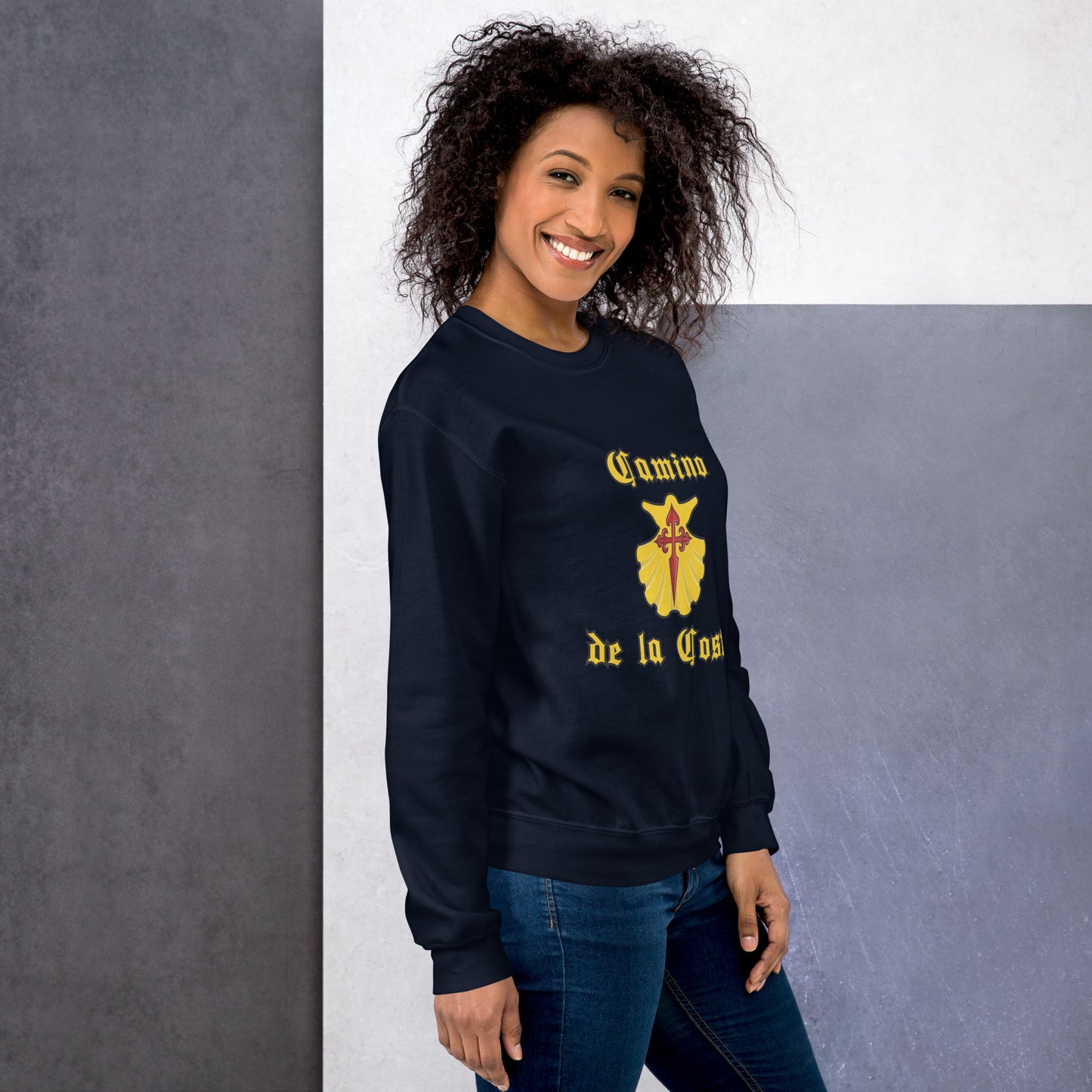 Camino Portugues de la Costa Sweatshirt Front Navy