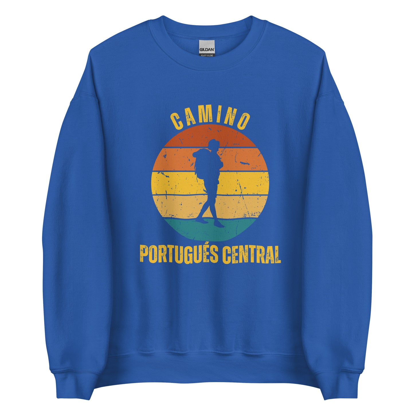 Camino Portugués Central Sweatshirt, Camino de Santiago Keepsake, Solo Hiker, Unisex