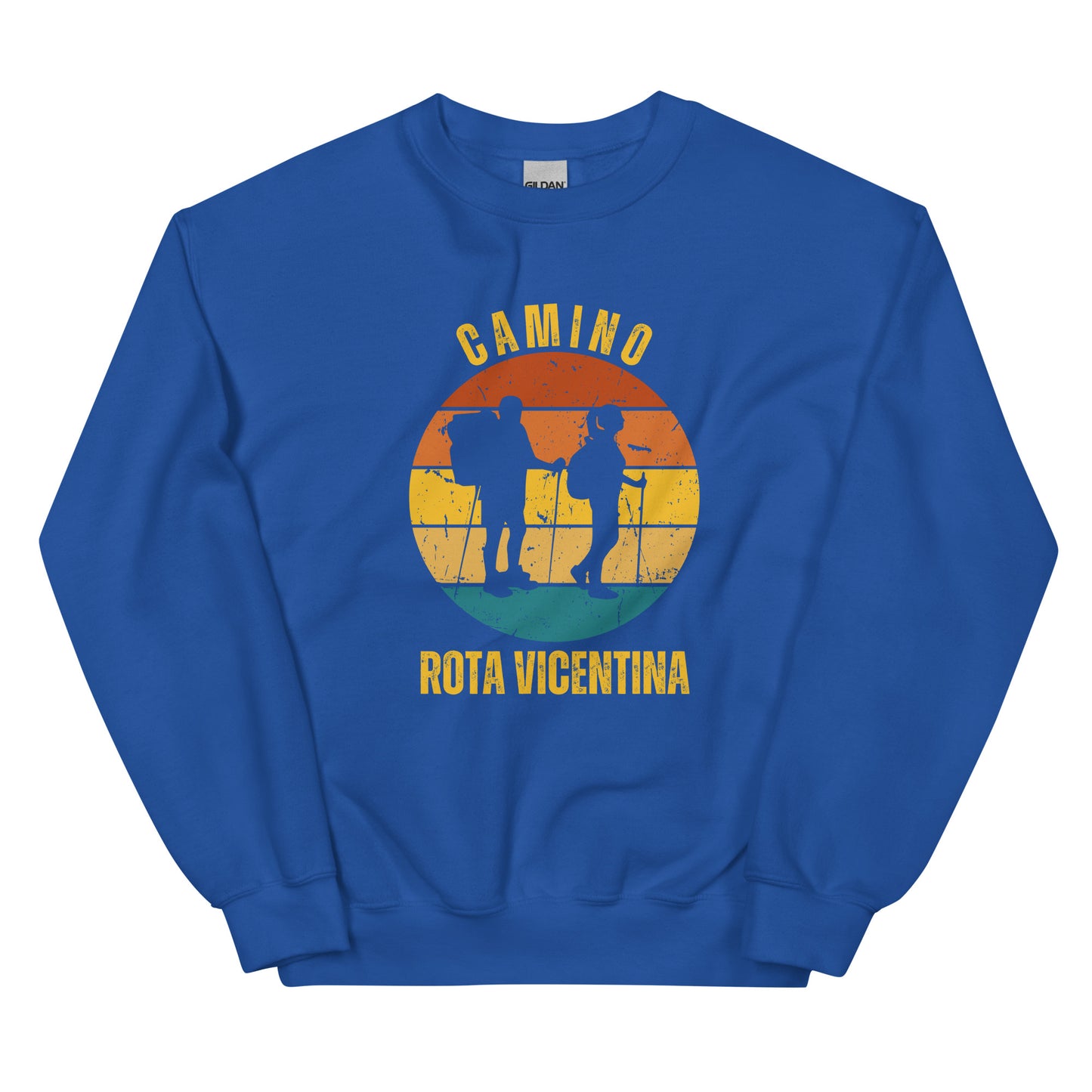 Unisex Camino Rota Vicentina Sweatshirt, Camino de Santiago Fishermen's Trail Keepsake, Two Hikers, Unisex