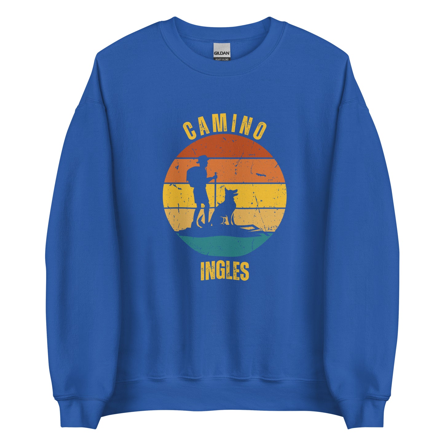 Camino Ingles Sweatshirt Sweatshirt, Camino de Santiago Keepsake, Gift for Peregrino, Hiker & Dog, Unisex