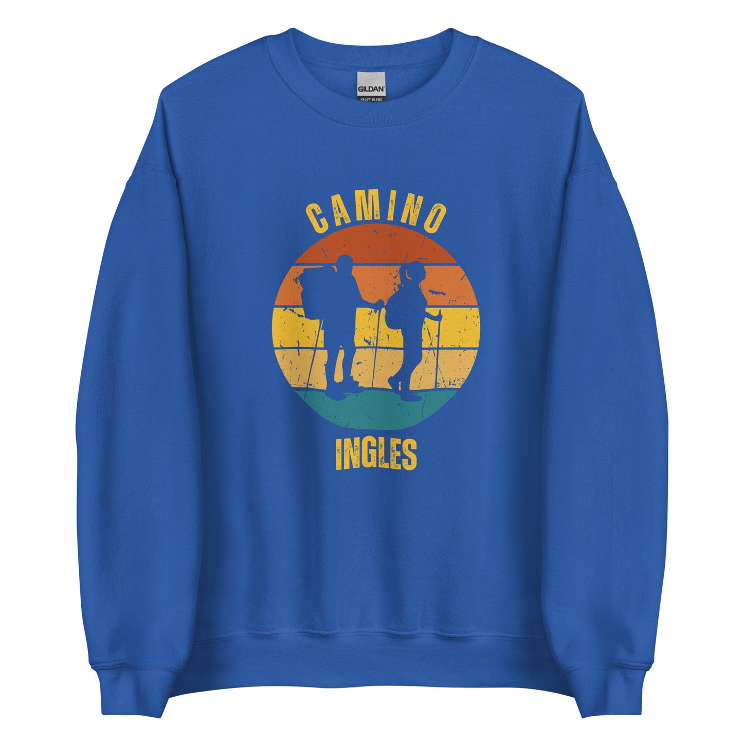 Camino Ingles Sweatshirt, Camino de Santiago Keepsake, Gift for Peregrino, Two Hikers, Unisex