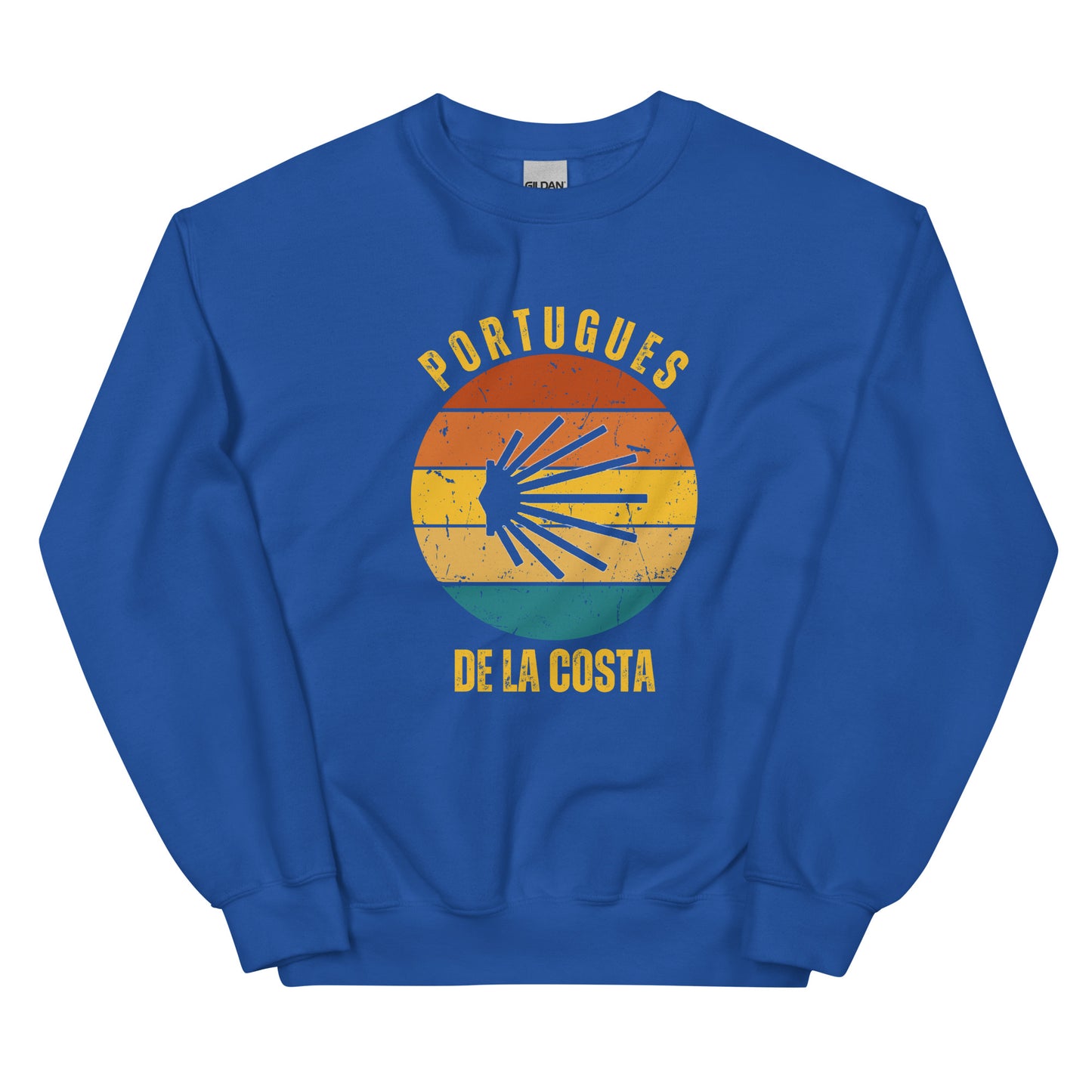 Portugues de la Costa Sweatshirt, Commemorate Camino de Santiago, Seashell, Unisex