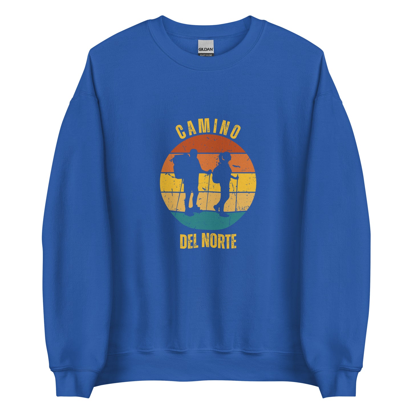 Portugues del Norte Sweatshirt, Camino de Santiago Keepsake, Two Hikers, Unisex