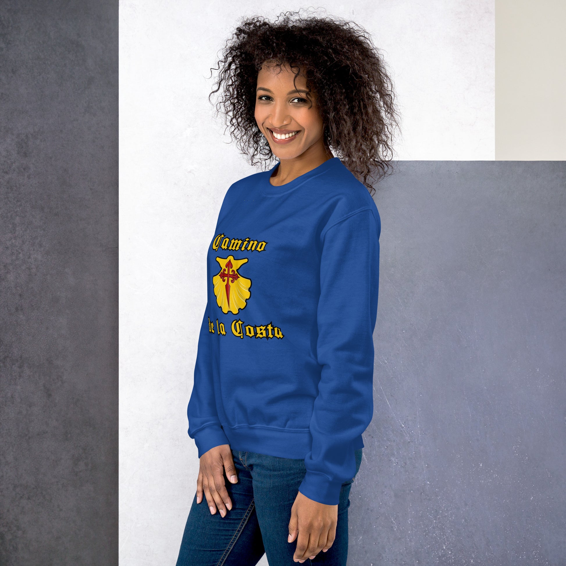 Camino Portugues de la Costa Sweatshirt Front royal blue