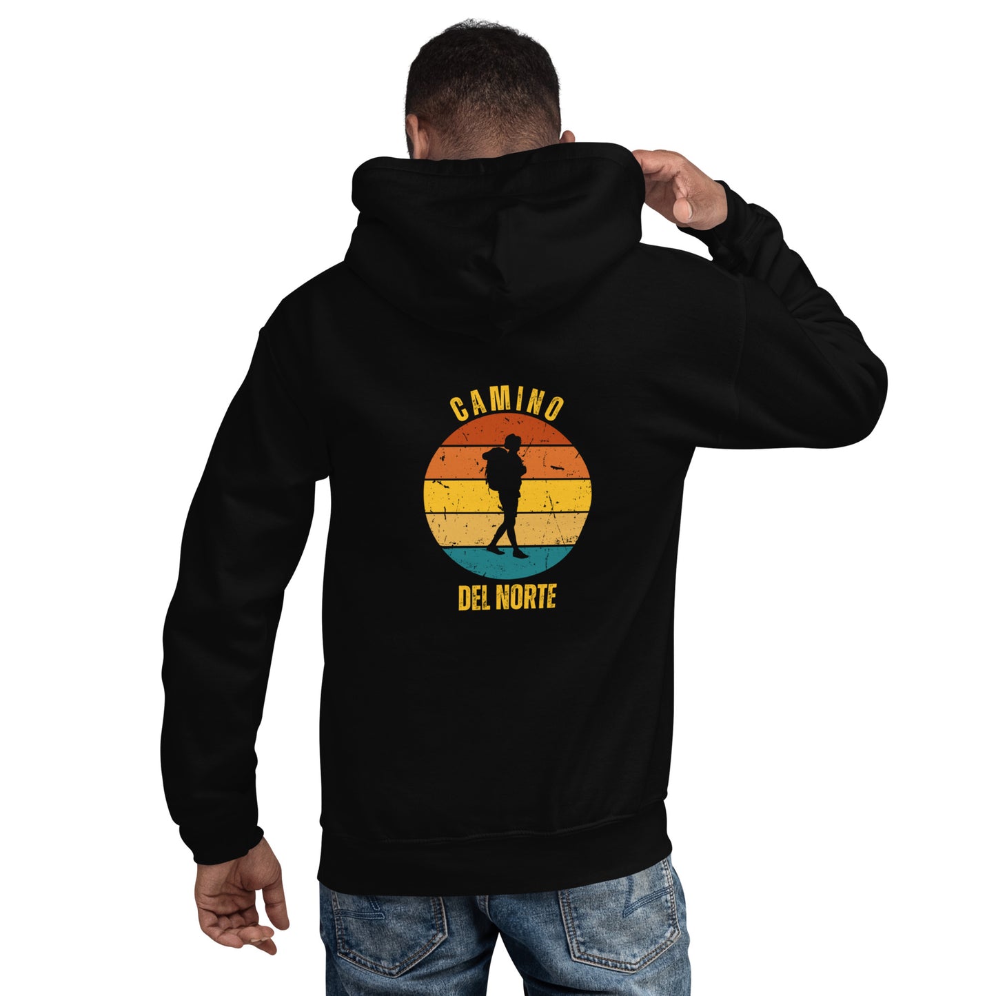 Camino del Norte, Gift for Santiago Northern Way, Spain Keepsake, Solo Hiker, Unisex Hoodie Buen Camino