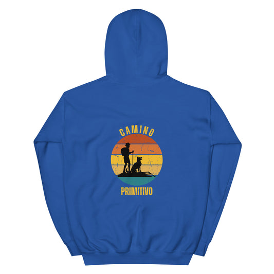 Camino Primitivo, Gift for Camino de Santiago Original Way Spain Keepsake, Hiker Dog, Unisex Hoodie