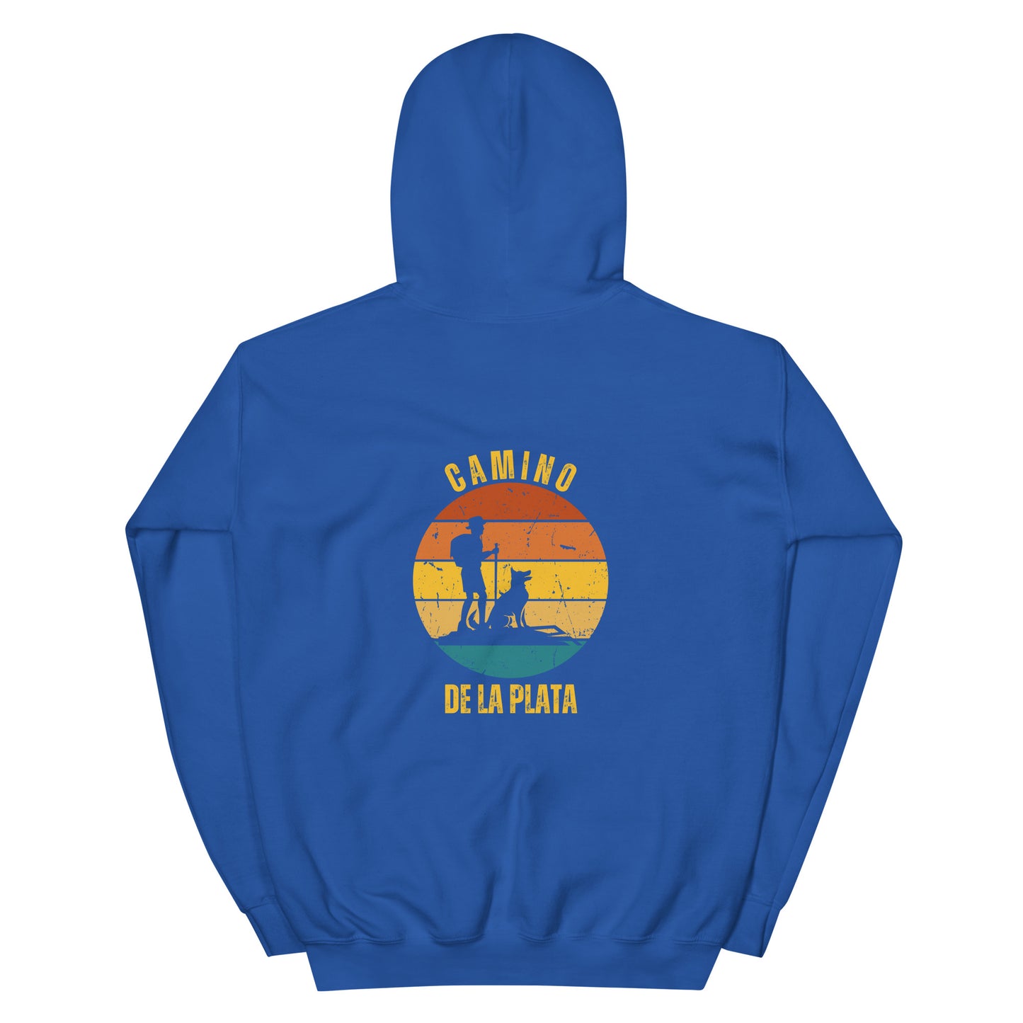 Camino Via de la Plata, Gift for Camino de Santiago, Mozárabe, Spain Keepsake, Hiker with Dog, Unisex Hoodie Buen Camino