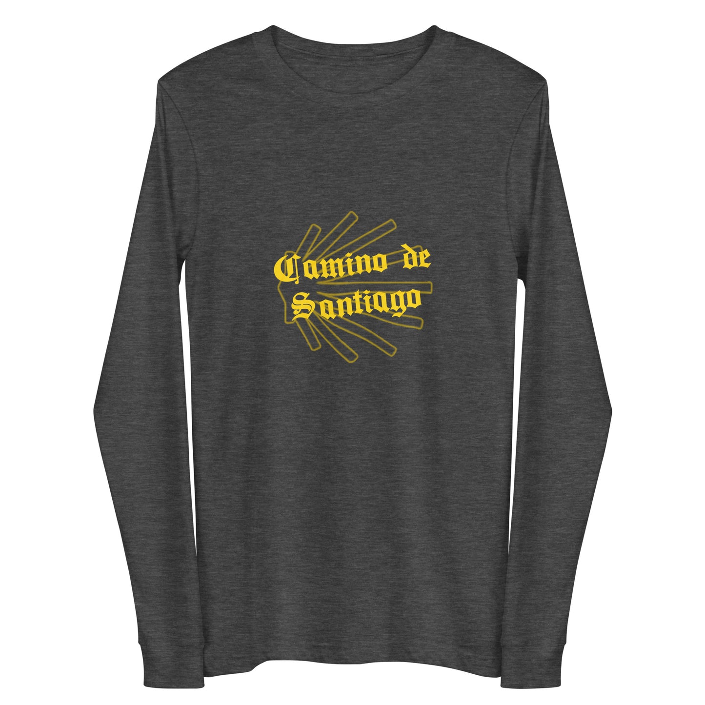 Camino de Santiago de Compostela, Unisex Long Sleeve T-Shirt Dark Grey Heather Front