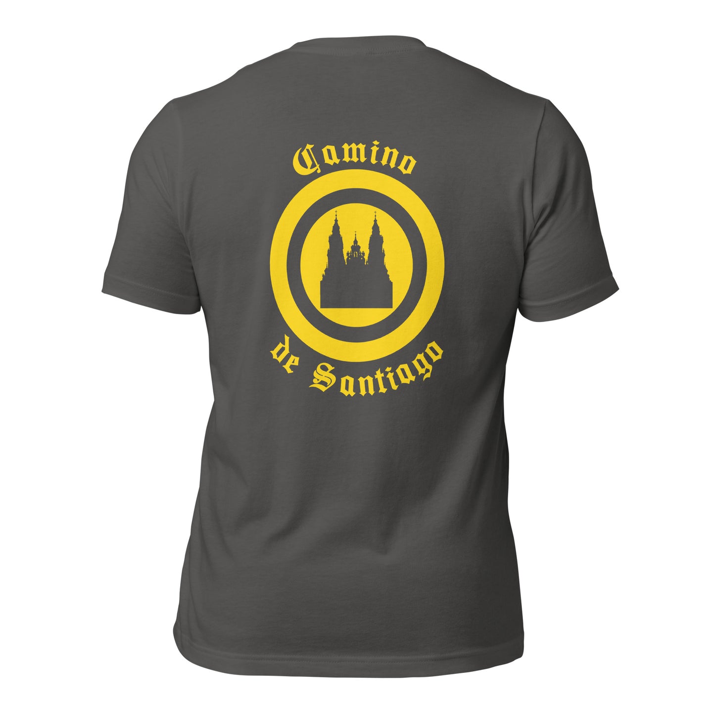 Asphalt Camino de Santiago de Compostela T-Shirt Back Design