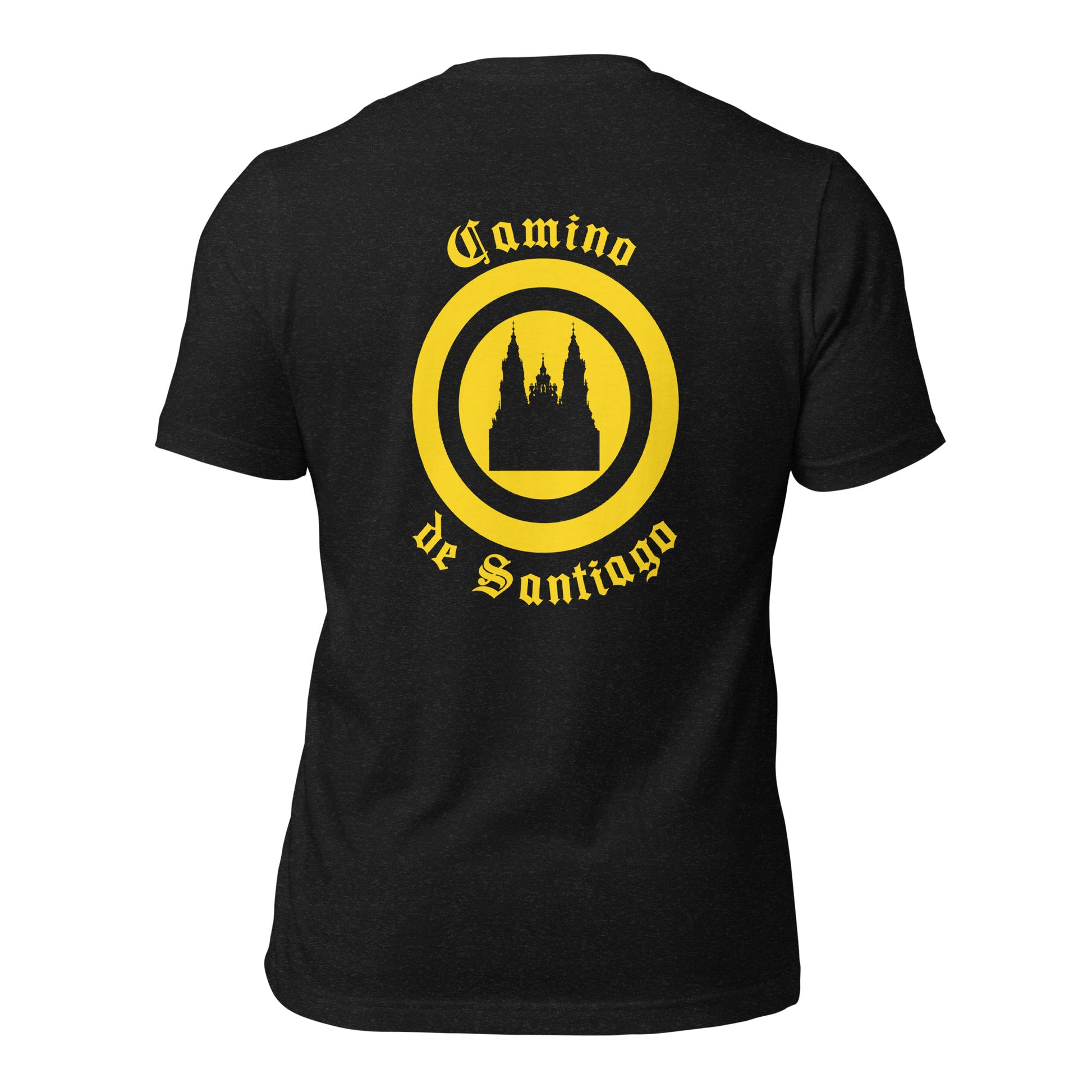 Black Camino de Santiago de Compostela T-Shirt Back Design