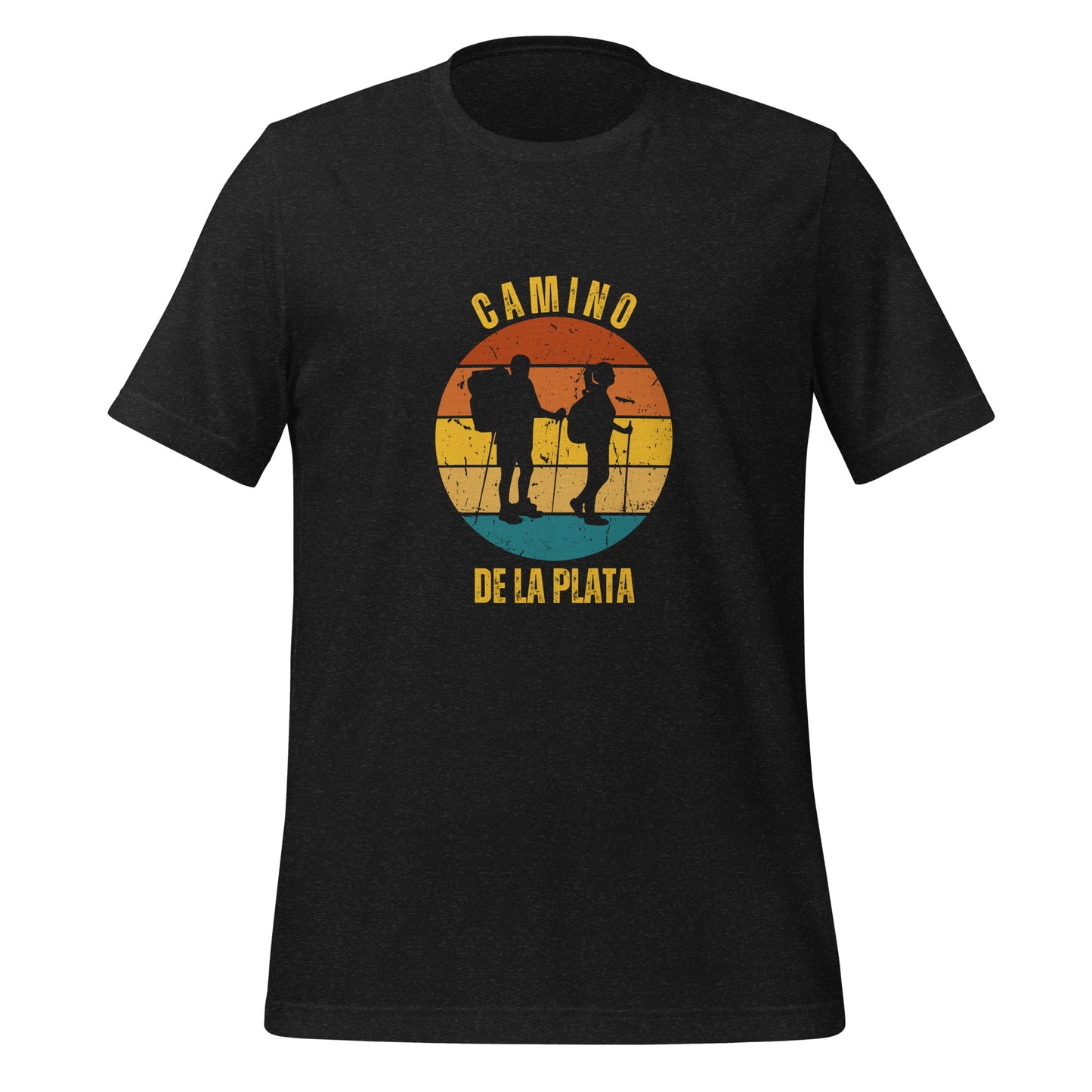 Camino de la Plata T-Shirt, Camino de Santiago Keepsake, Two Hikers, Unisex