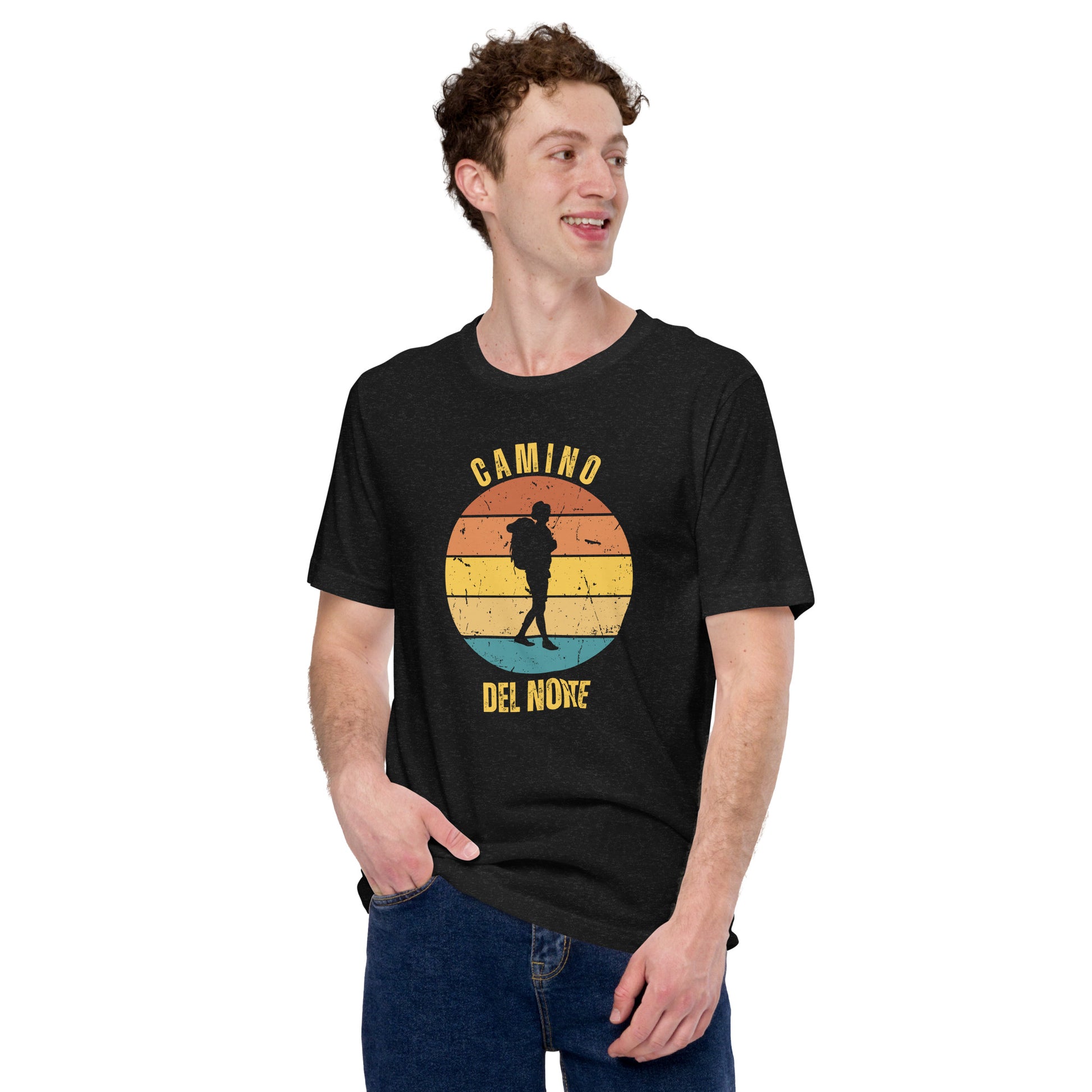 Black Heather Camino de Santiago del Norte T-Shirt Solo Hiker Male