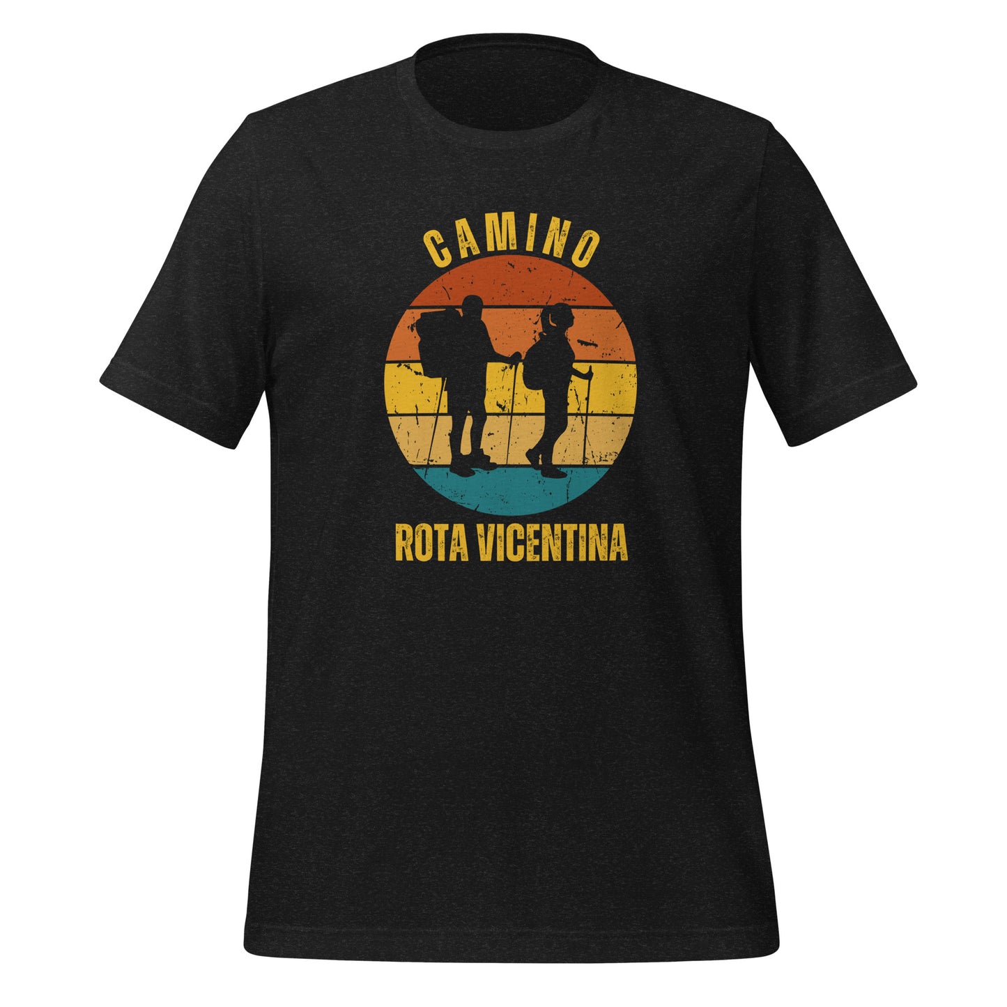 Rota Vicentina T-Shirt, Camino de Santiago Portugues Keepsake, 2 Hikers, Unisex