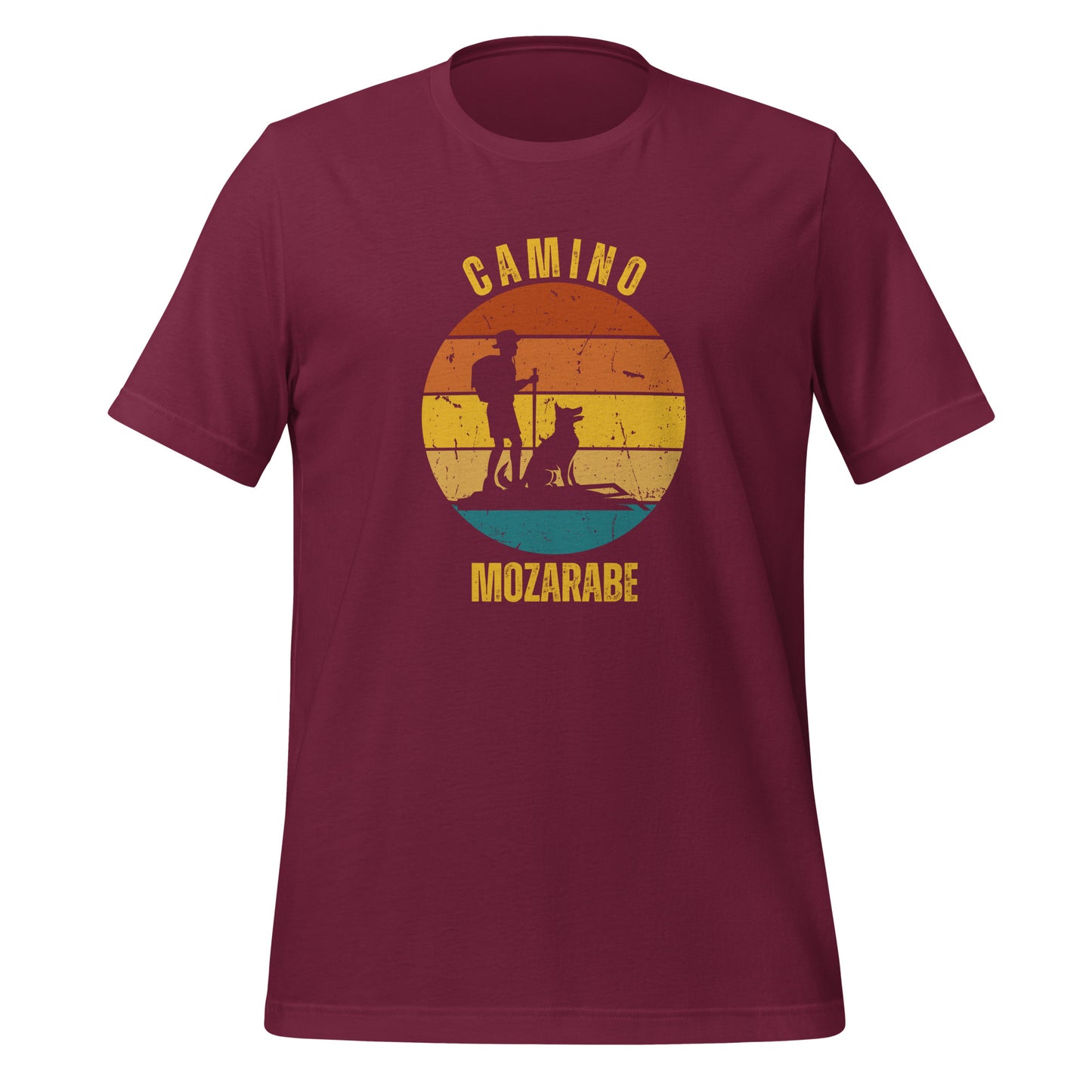 Camino Mozárabe T-Shirt, Gift for Camino de Santiago Spain Peregrino, Keepsake, Hiker with Dog, Unisex