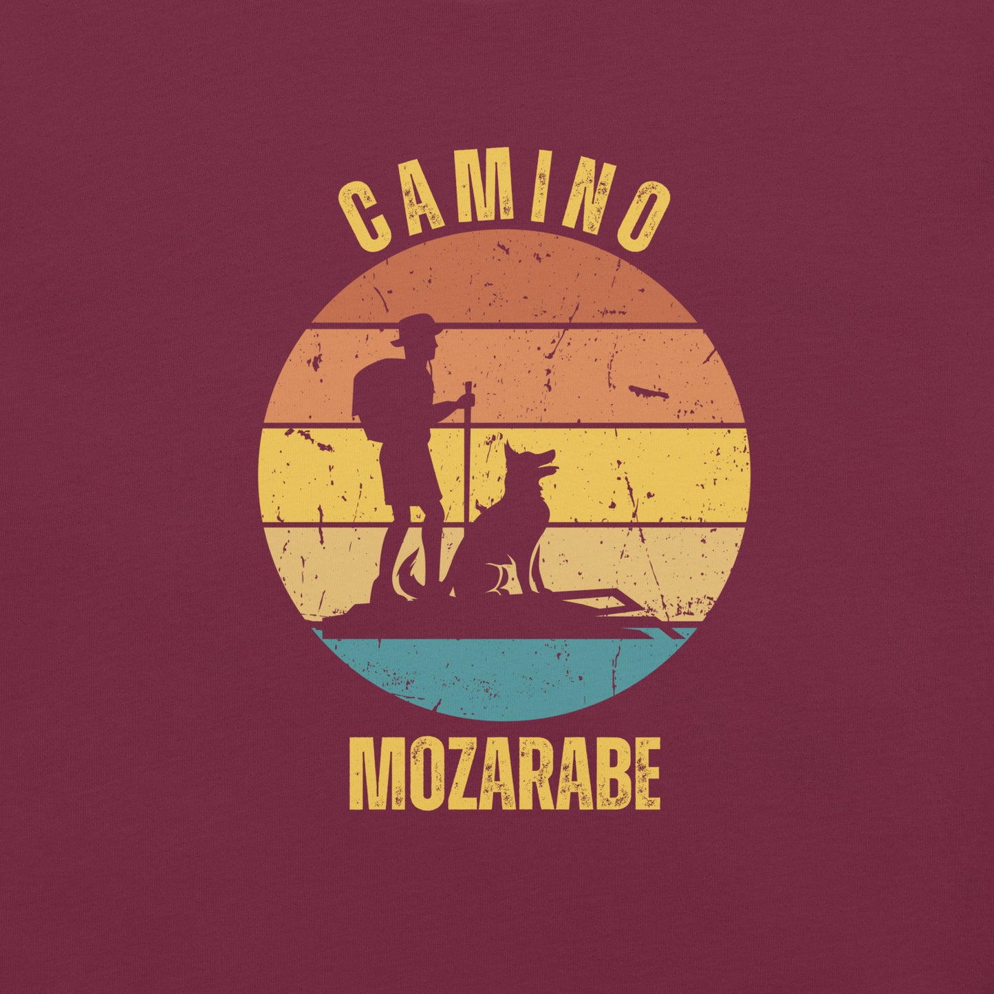 Camino Mozárabe T-Shirt, Gift for Camino de Santiago Spain Peregrino, Keepsake, Hiker with Dog, Unisex