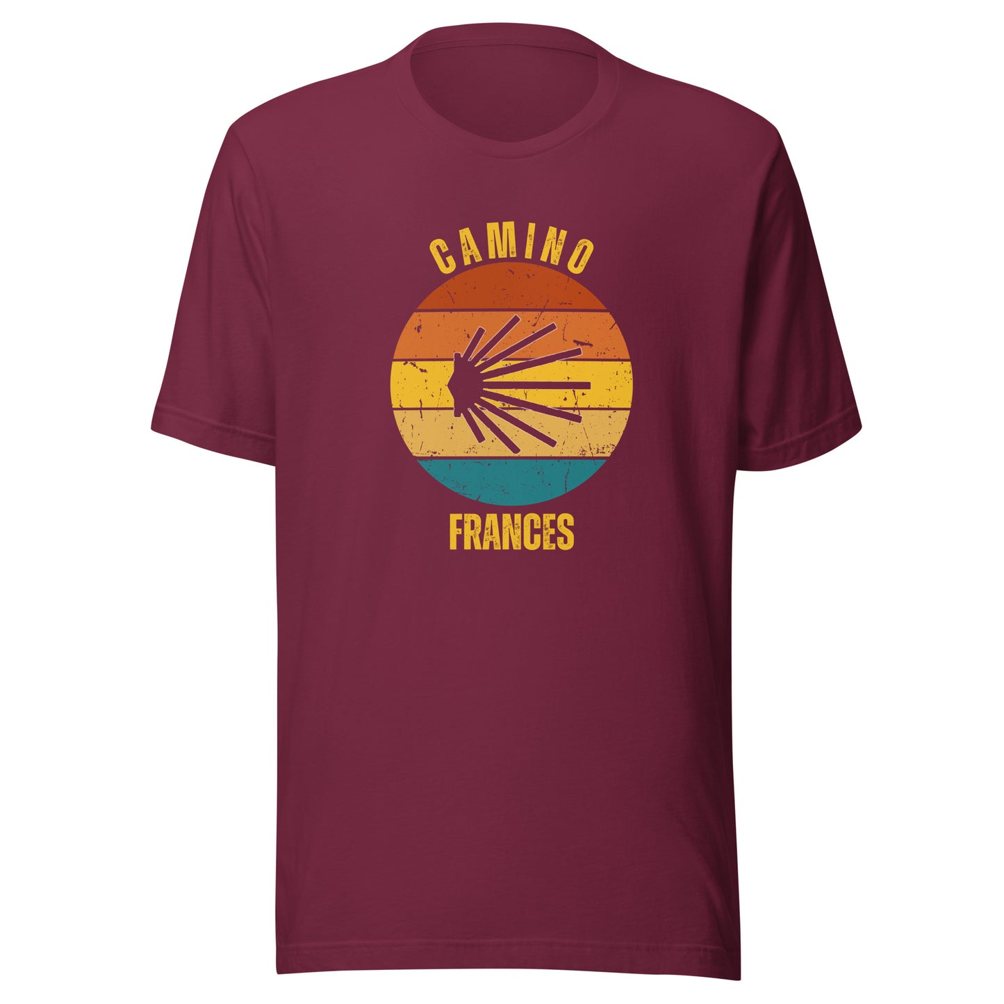 Camino Frances T-Shirt, Gift for Camino de Santiago French Way Peregrino, Keepsake, Seashell, Unisex