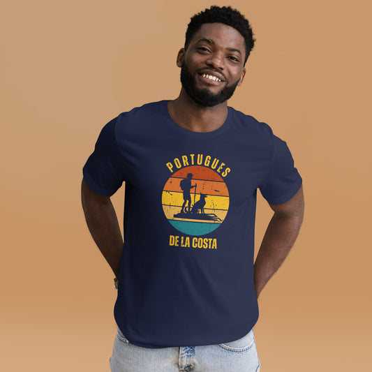 Portugues de la Costa T-Shirt, Commemorate Camino de Santiago, Peregrino & Dog, Unisex