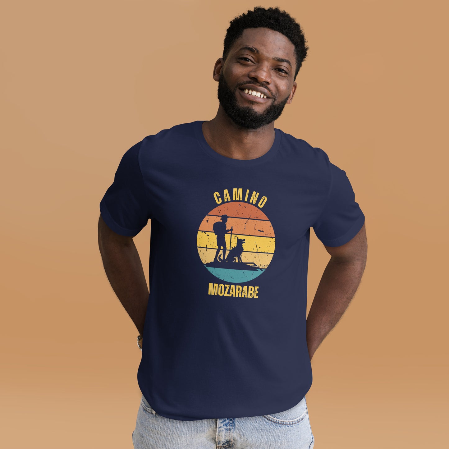 Camino Mozárabe T-Shirt, Gift for Camino de Santiago Spain Peregrino, Keepsake, Hiker with Dog, Unisex