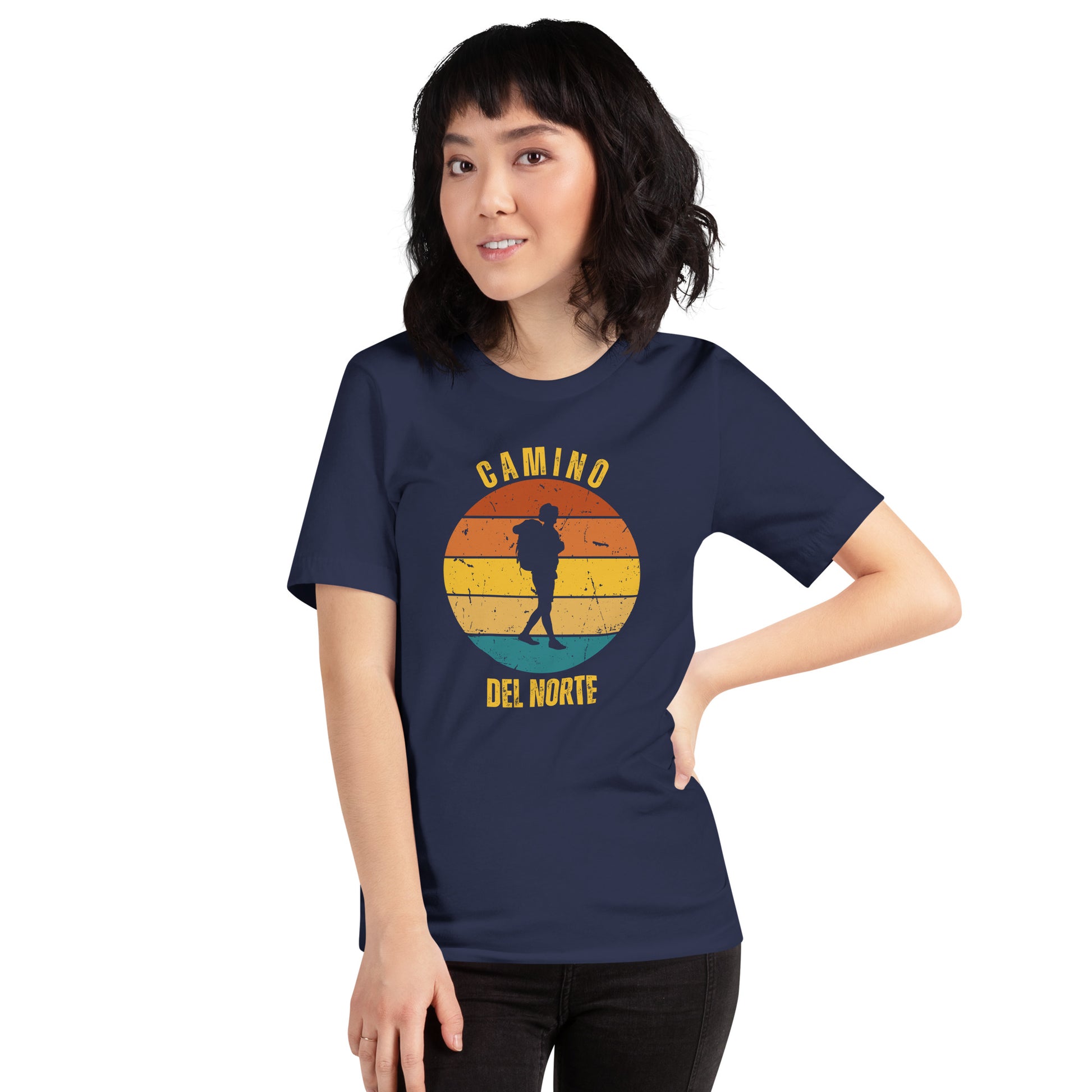 Navy Camino de Santiago del Norte T-Shirt Solo Hiker Female