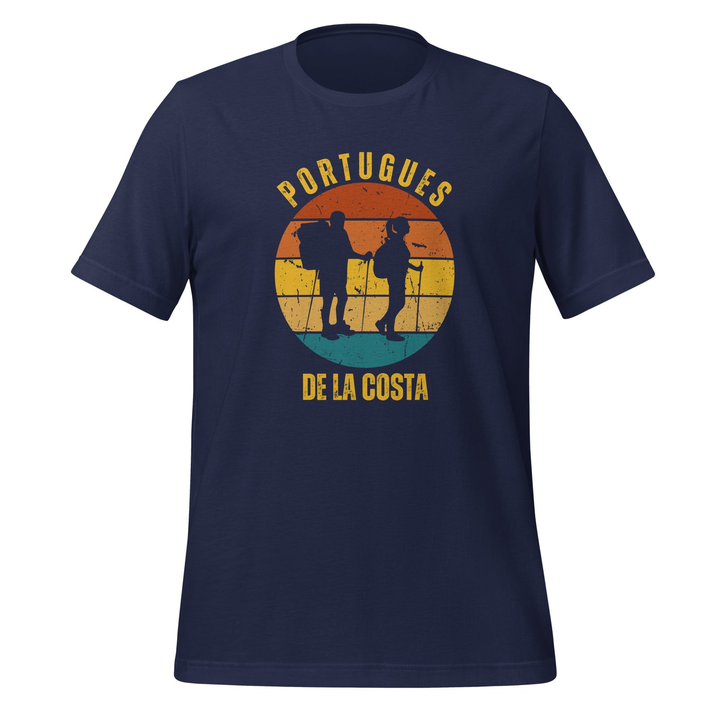 Portugues de la Costa T-Shirt, Commemorate Camino de Santiago, 2 Hikers, Unisex