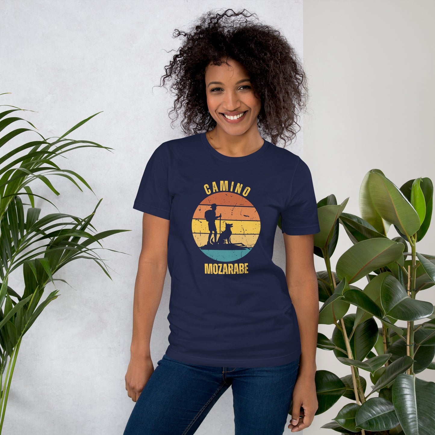 Camino Mozárabe T-Shirt, Gift for Camino de Santiago Spain Peregrino, Keepsake, Hiker with Dog, Unisex