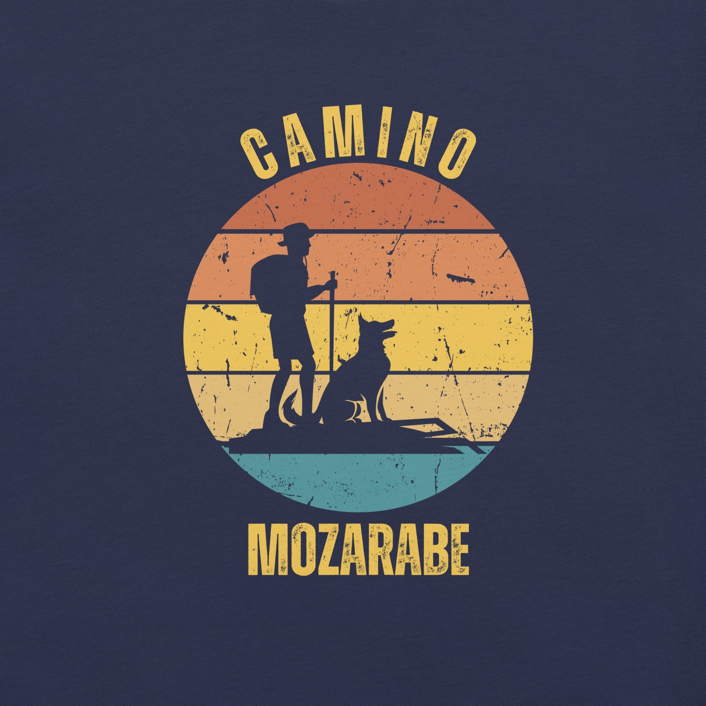 Camino Mozárabe T-Shirt, Gift for Camino de Santiago Spain Peregrino, Keepsake, Hiker with Dog, Unisex