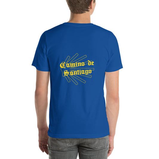 Camino De Santiago T-Shirt with Seashell Back, Arrow Front, Buen Camino, Gift for Peregrino