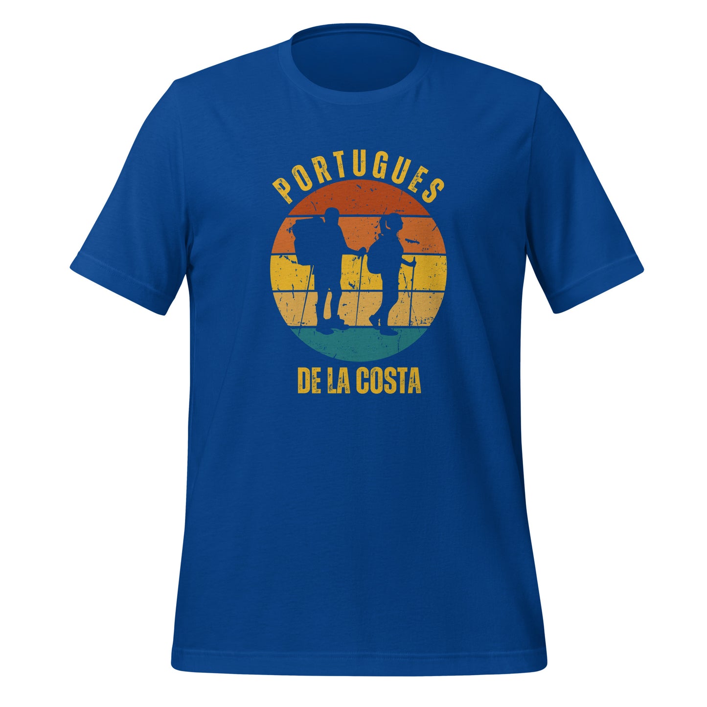 Portugues de la Costa T-Shirt, Commemorate Camino de Santiago, 2 Hikers, Unisex