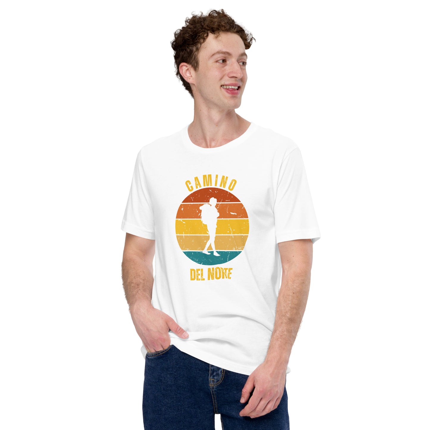 White Camino de Santiago del Norte T-Shirt Solo Hiker Male