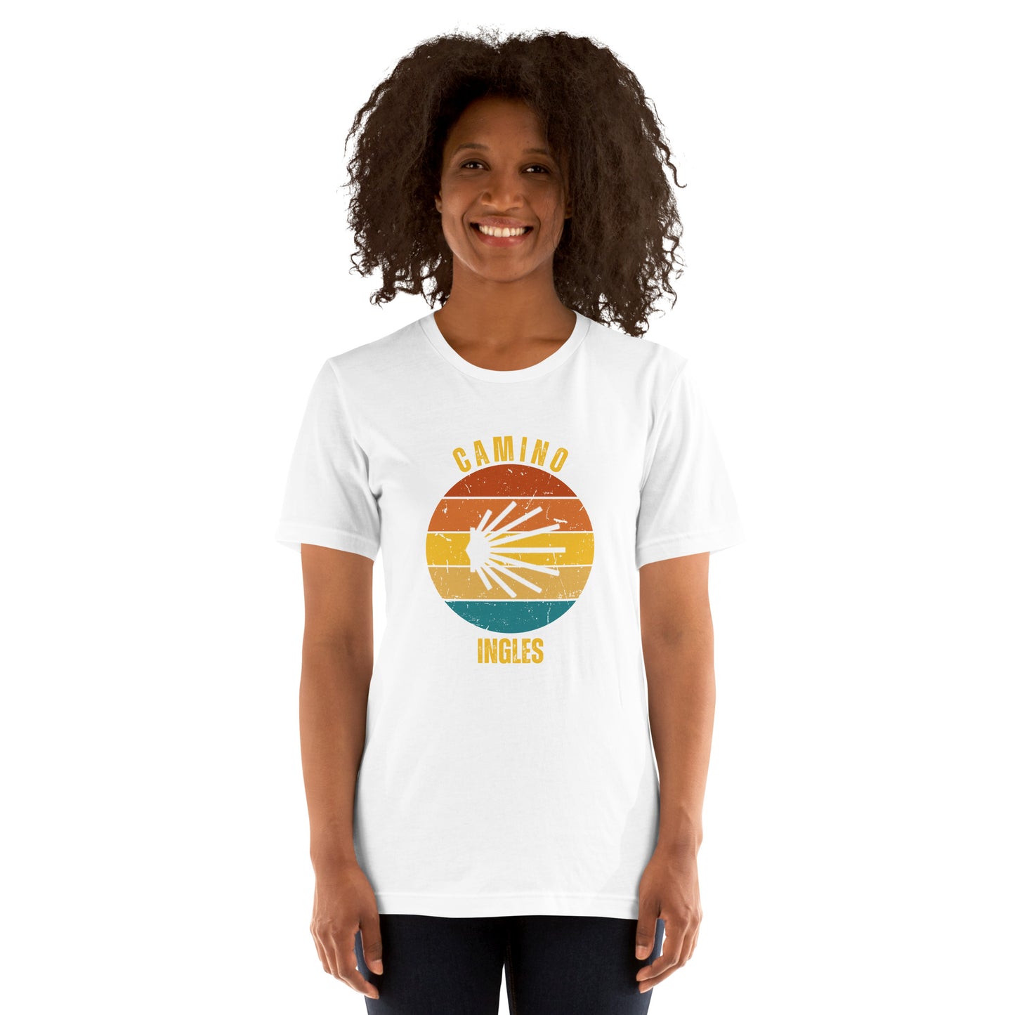 Peregrino Ingles, Camino de Santiago Keepsake, Seashell, Unisex T-Shirt