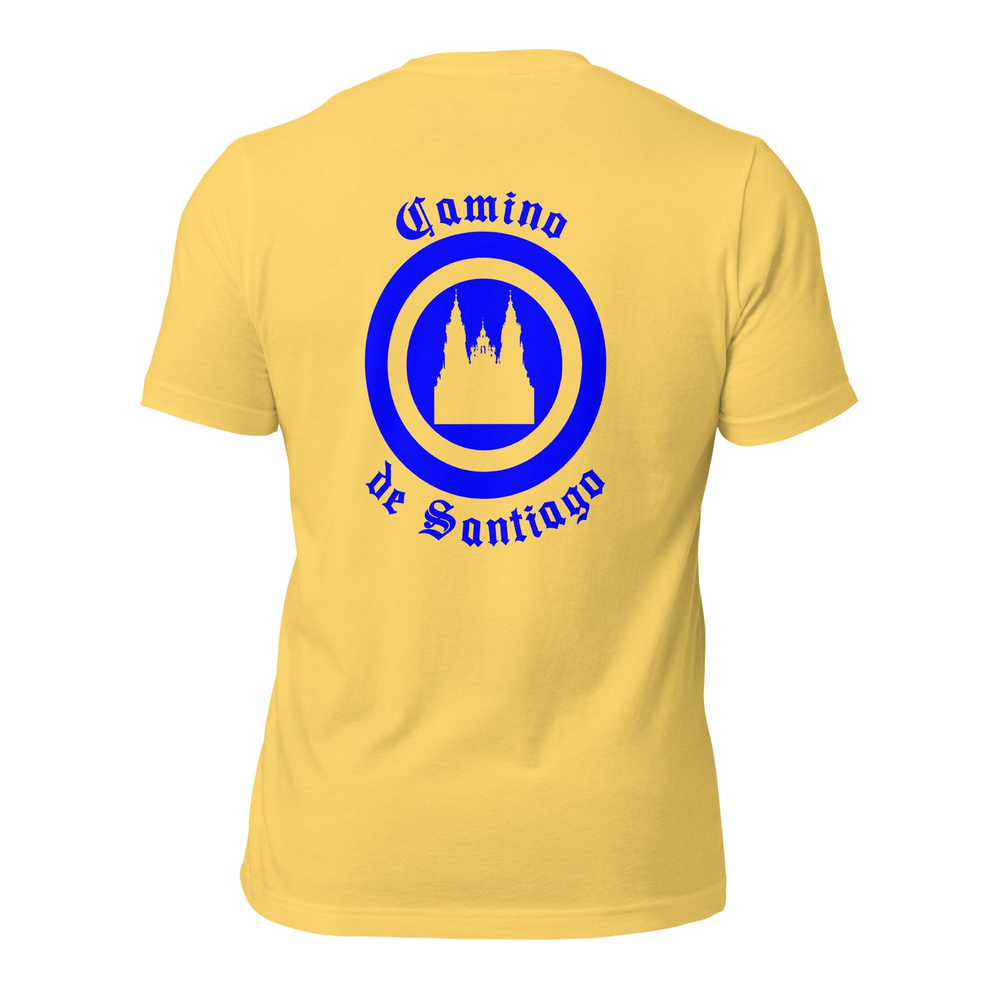 Camino de Santiago T-shirt with Compostela Yellow