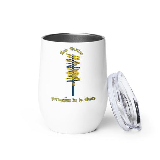 Camino de Santiago Wine Tumbler Bom Camino Portugues de la Costa, 12 oz.