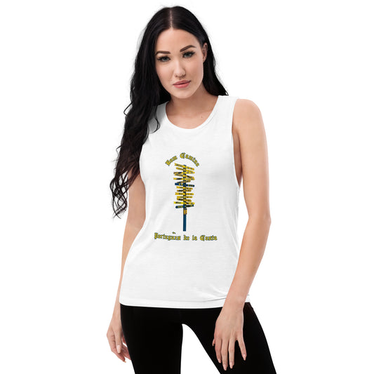 Camino de Santiago Portugues de la Costa Ladies’ Muscle Tank White front