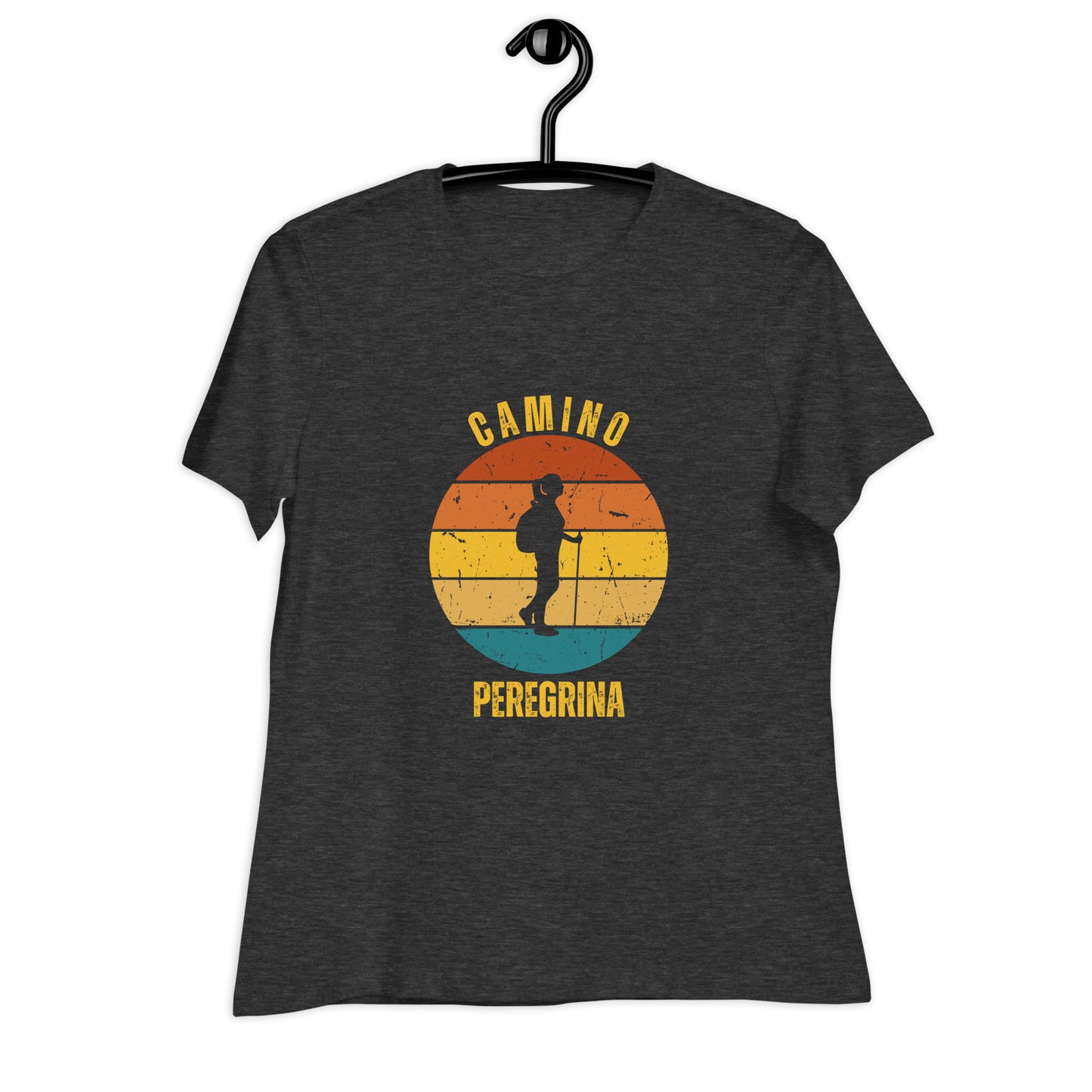 Camino de Santiago T-Shirt Peregrino Tee, Pilgrim Keepsake Clothing, Solo Hiker, Unisex Dark Grey Heather, Medium