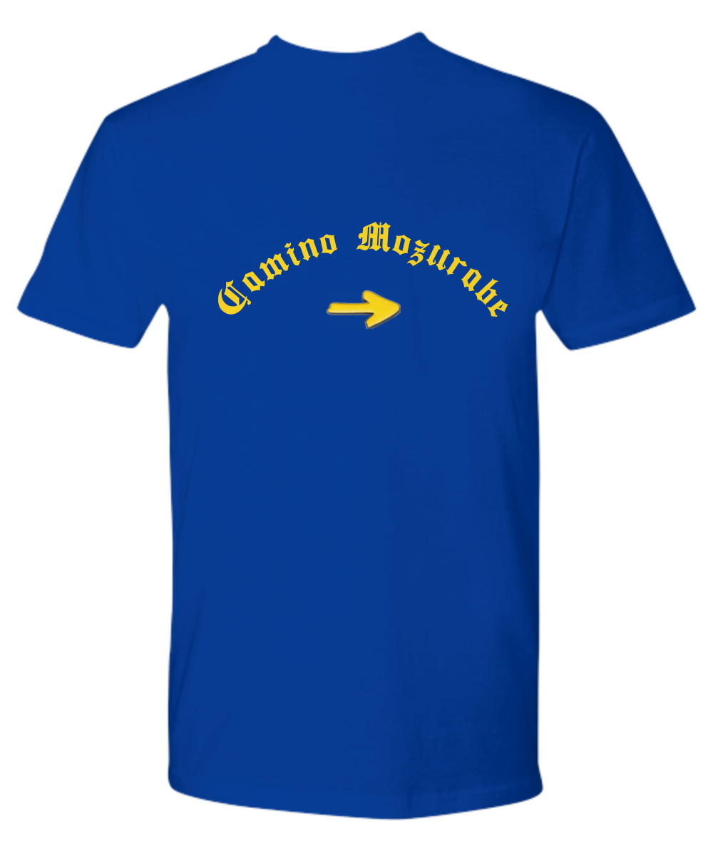 Camino Mozurabe Shirts and Hoodies el Camino de Santiago, Seashell Logo Front, Route Back