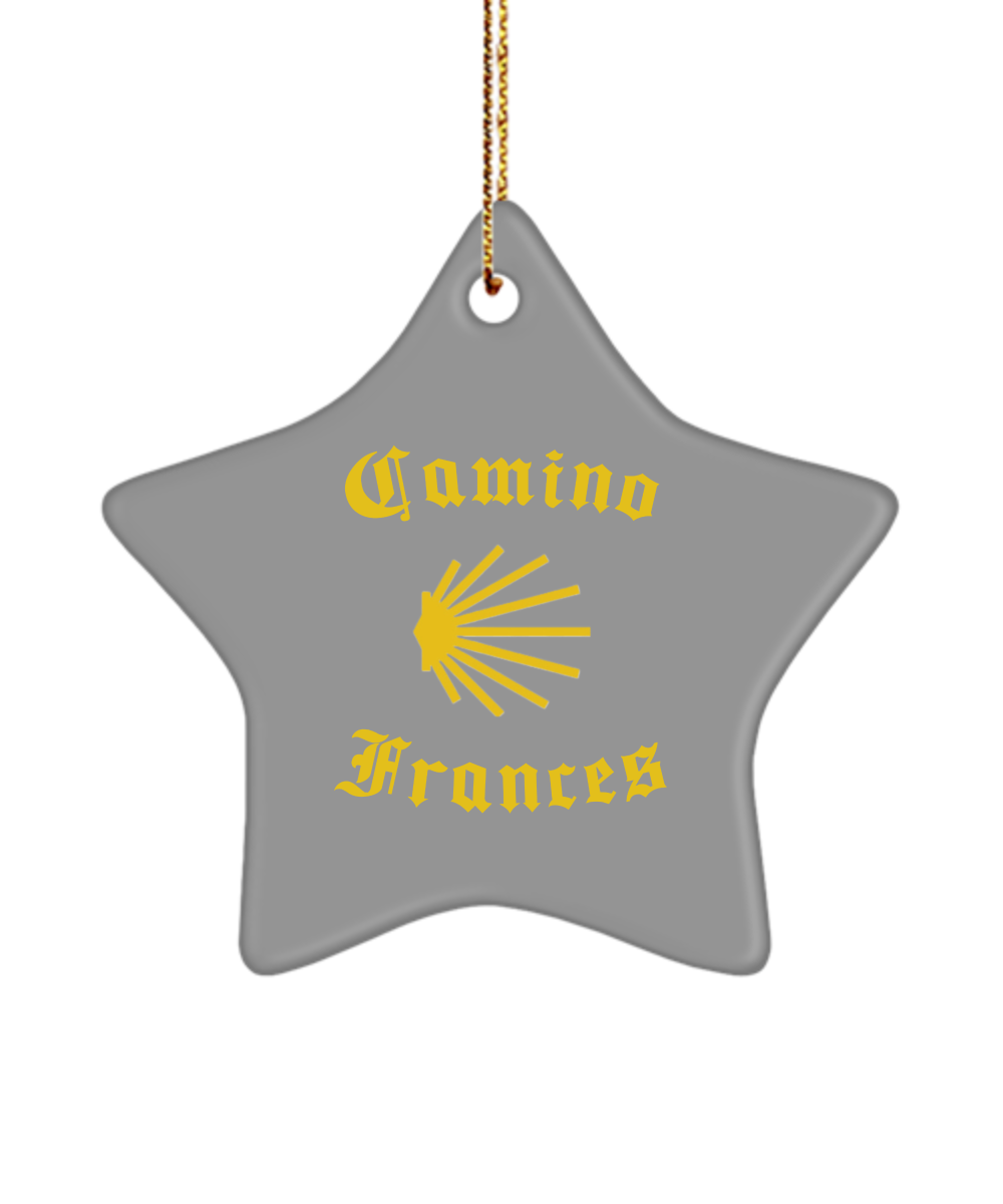 Camino de Santiago Christmas Ornament Seashell Frances 3" Ceramic Heart, Oval, or Star