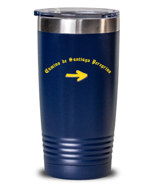 Camino de Santiago Gifts, Peregrino Tumbler with Arrow 20 oz.