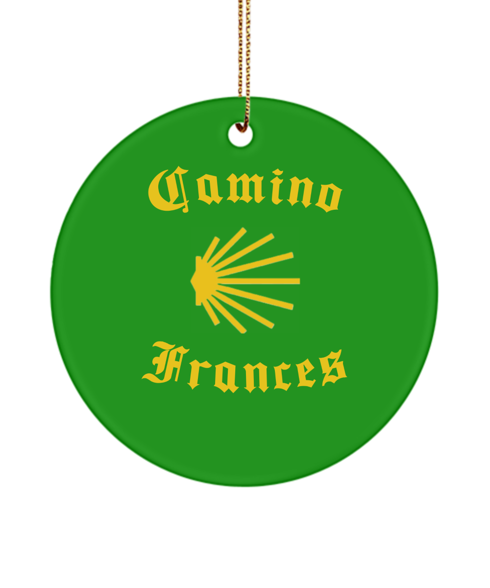 Camino de Santiago Christmas Ornament Seashell Frances, 3" Round Ceramic