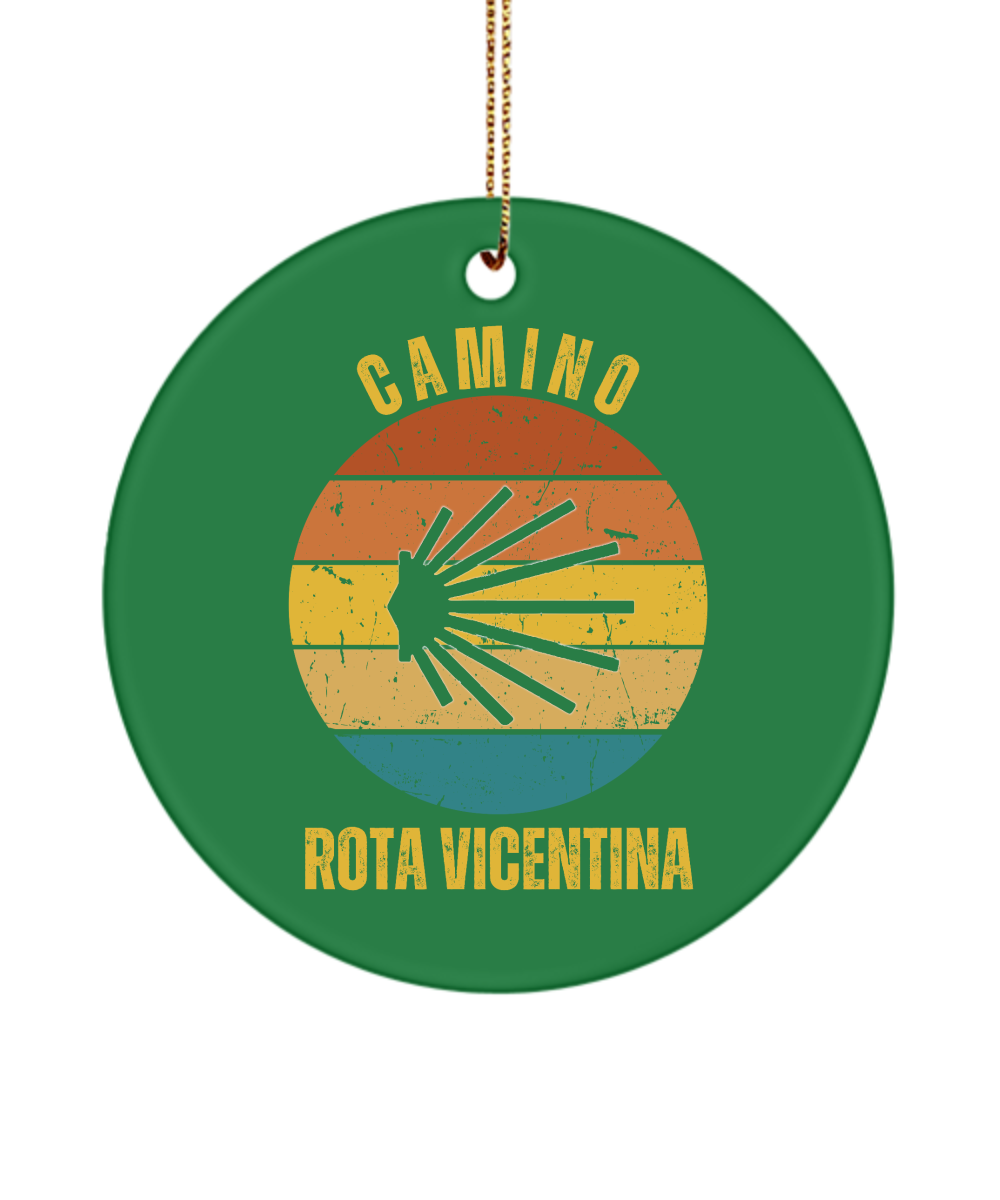 Camino de Santiago Christmas Ornament Rota Vicentina Seashell 3" Round Ceramic