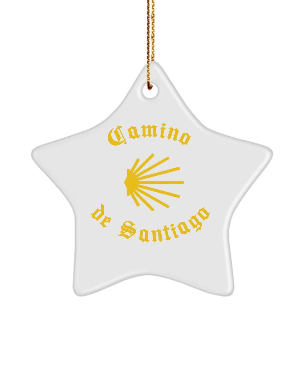 Camino de Santiago Christmas Ornament 3" White Star